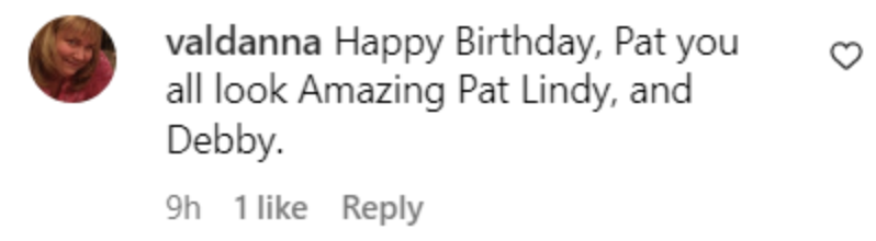 A comment left under an Instagram photo of Pat Boone on his 89th birthday in 2023 | Source: instagram.com/debbyboonemedia/