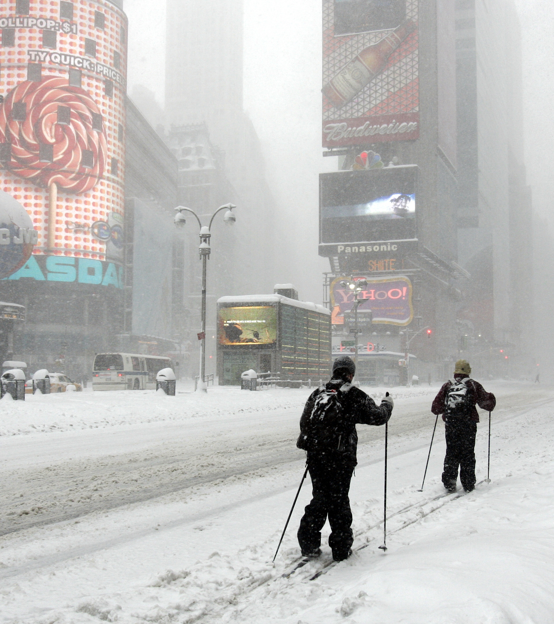 Cross-country skiers glide through the snow | Source: Getty Images