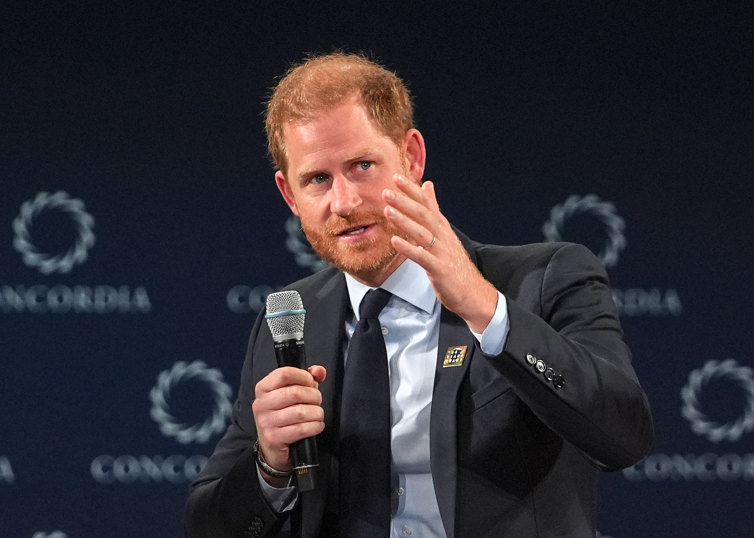 Prince Harry speaking at the Global Mental Health Crisis Among Young People event. | Source: Getty Images