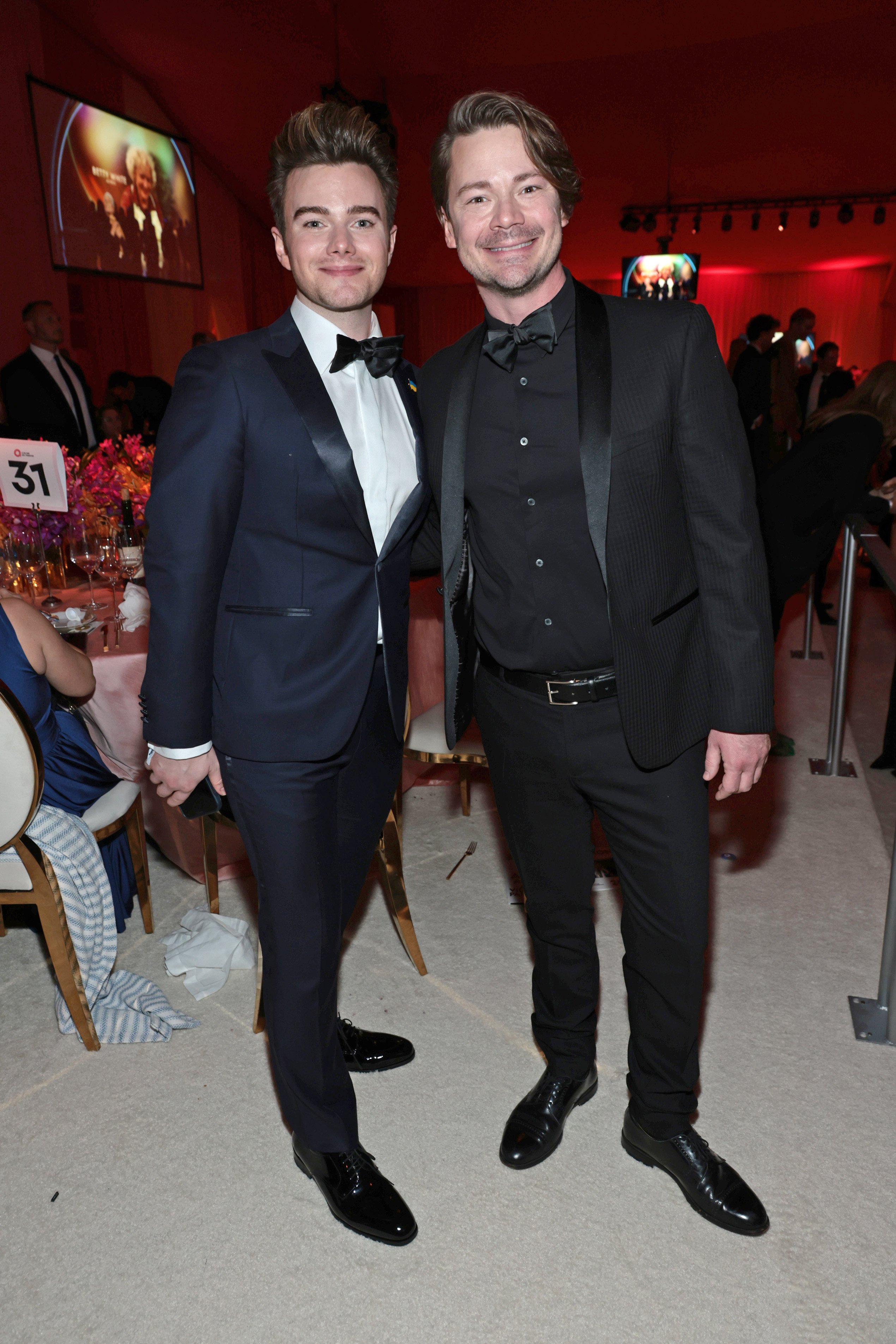 Chris Colfer and Will Sherrod at the Elton John AIDS Foundation's 30th Annual Academy Awards Viewing Party in West Hollywood, California on March 27, 2022 | Source: Getty Images