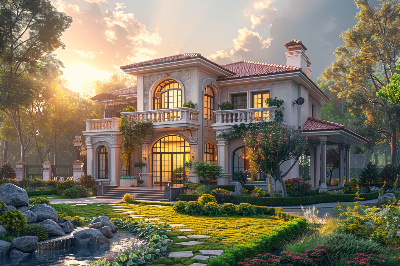 A stunning villa with a beautiful garden | Source: Midjourney