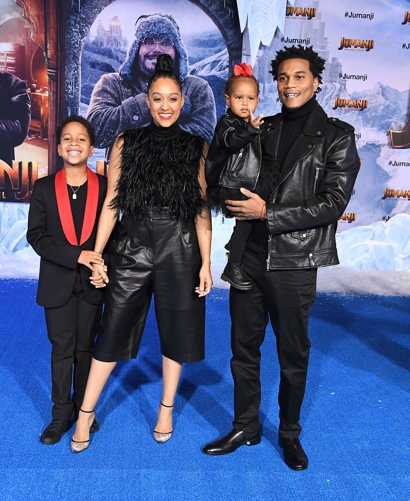 Cree Hardrict, Tia Mowry-Hardrict, Cory Hardrict and Cairo Tiahna Hardrict on December 09, 2019 in Hollywood, California | Photo: Getty Images