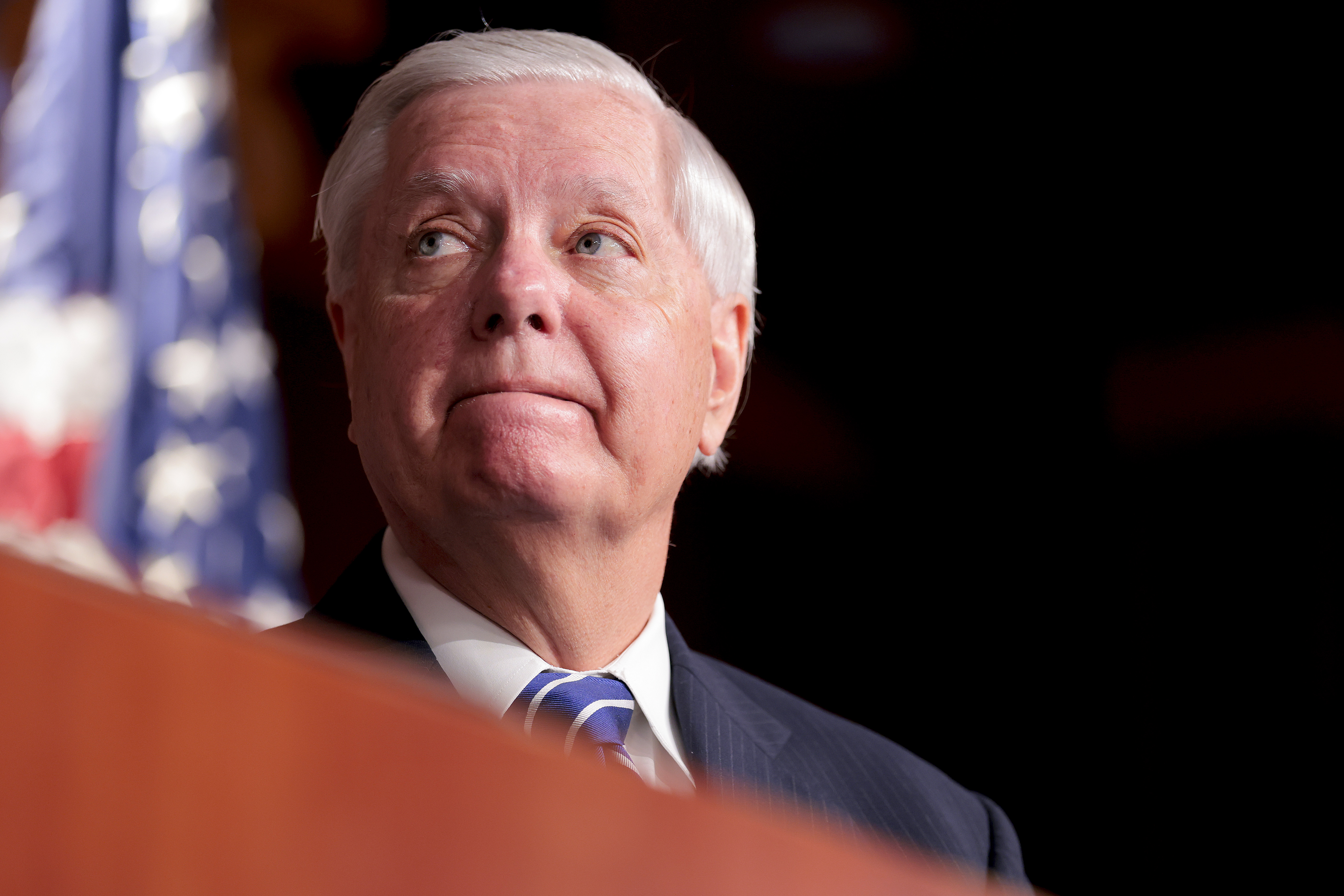Sen. Lindsey Graham speaks during a news conference at the U.S. Capitol in April 2026, one of his final months in public office. He was campaigning for another six-year Senate term before his death abruptly reshaped South Carolina's race for the seat. | Source: Getty Images