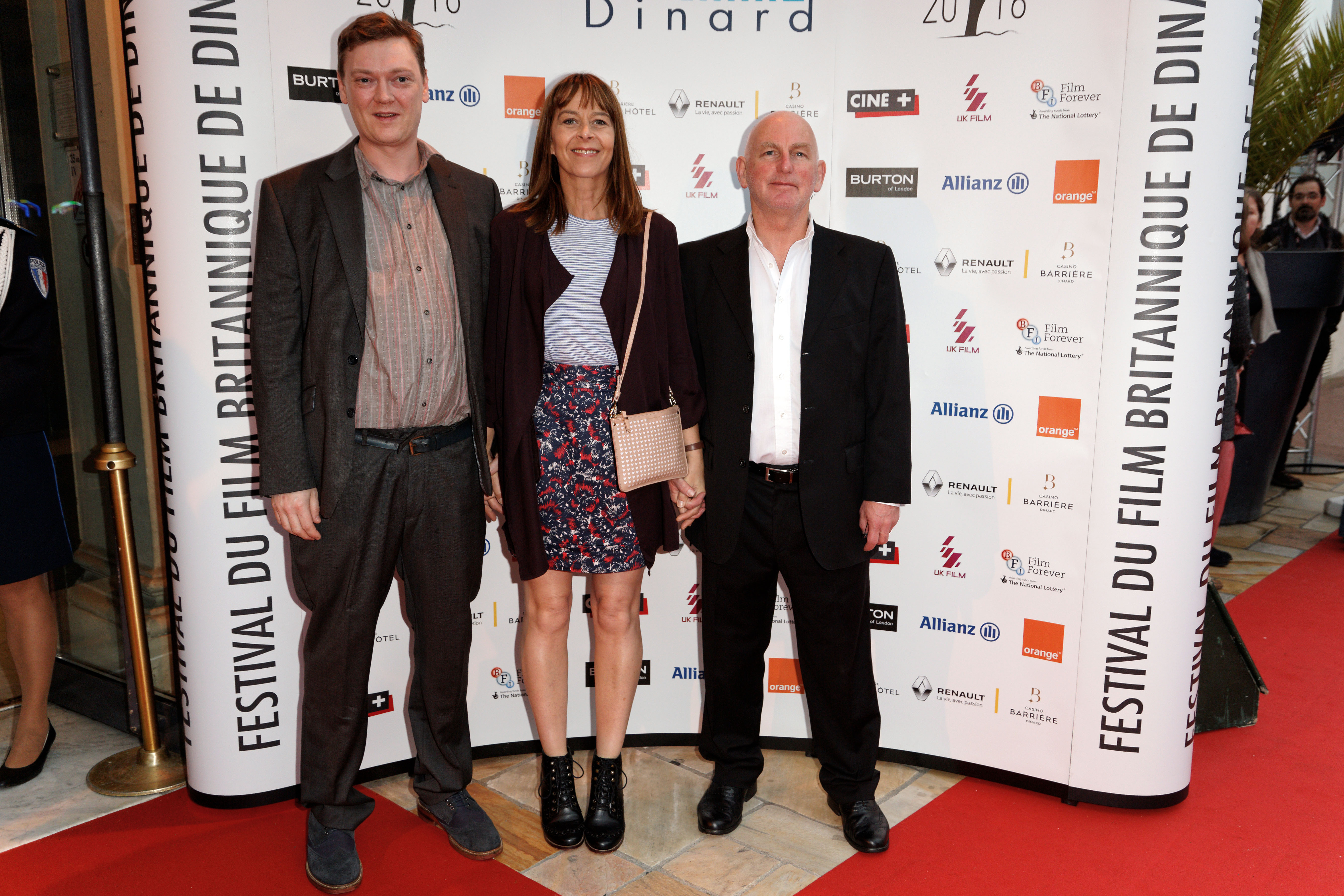 Kenny Dickie, Kate Dickie, and Gary Lewis attend the opening ceremony of the 27th Dinard British Film Festival on September 29, 2016, in Dinard, France. | Source: Getty Images