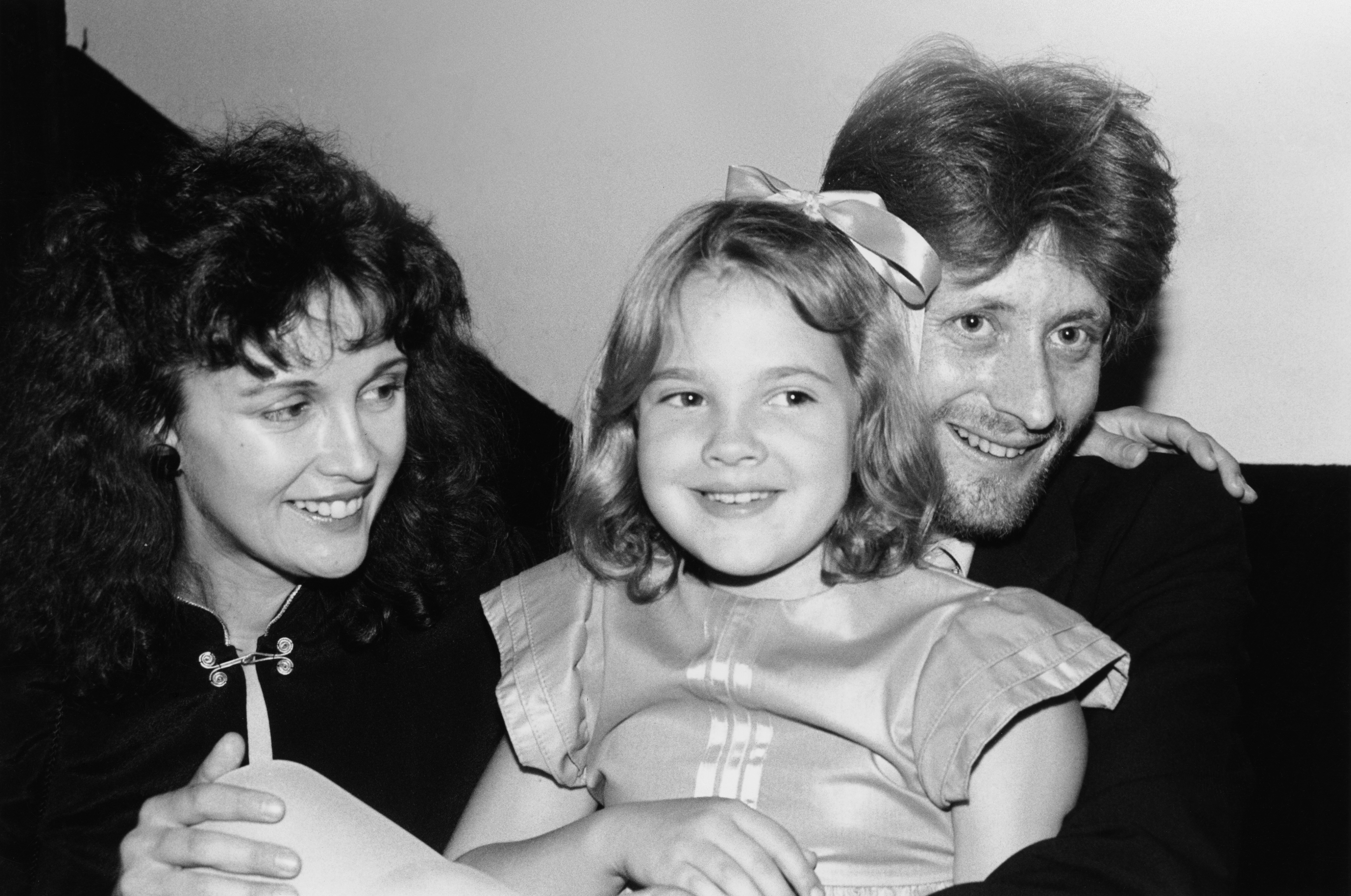 Drew Barrymore with her mother, Jaid Barrymore, and her half-brother, John Blyth Barrymore on June 6, 1982