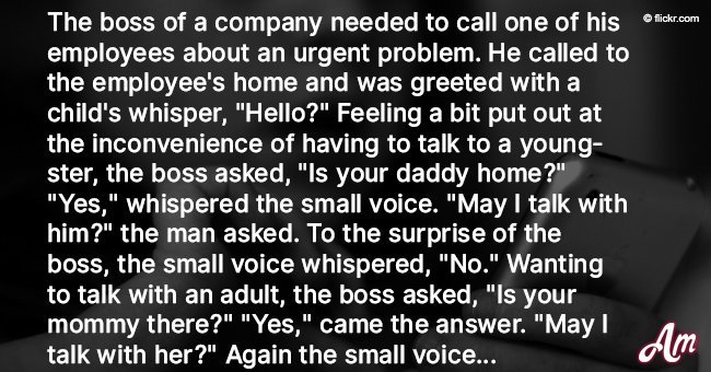 Boss calls employee's home and has a weird conversation