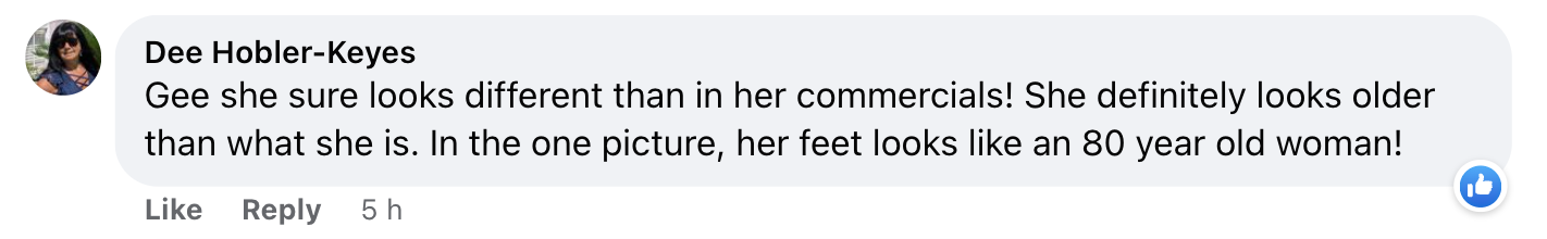 A comment left on a Facebook photo of Jennifer Aniston in July 2023 | Source: facebook.com/DailyMail