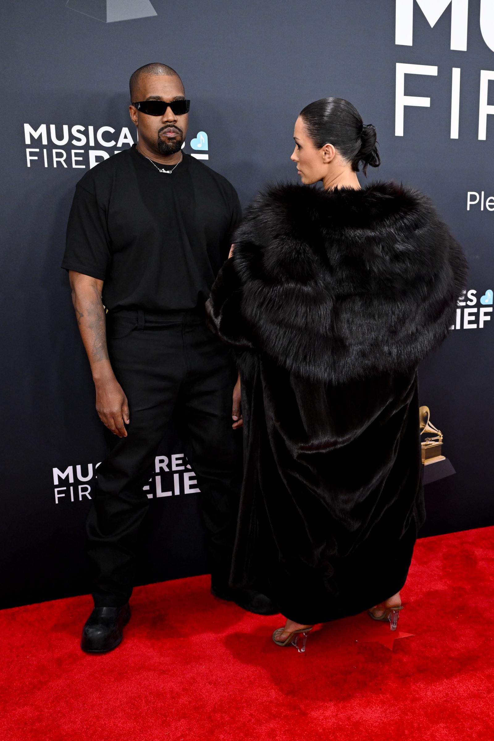 Kanye West and Bianca Censori are seen at the 67th GRAMMY Awards on February 2, 2025, in Los Angeles, California | Source: Getty Images