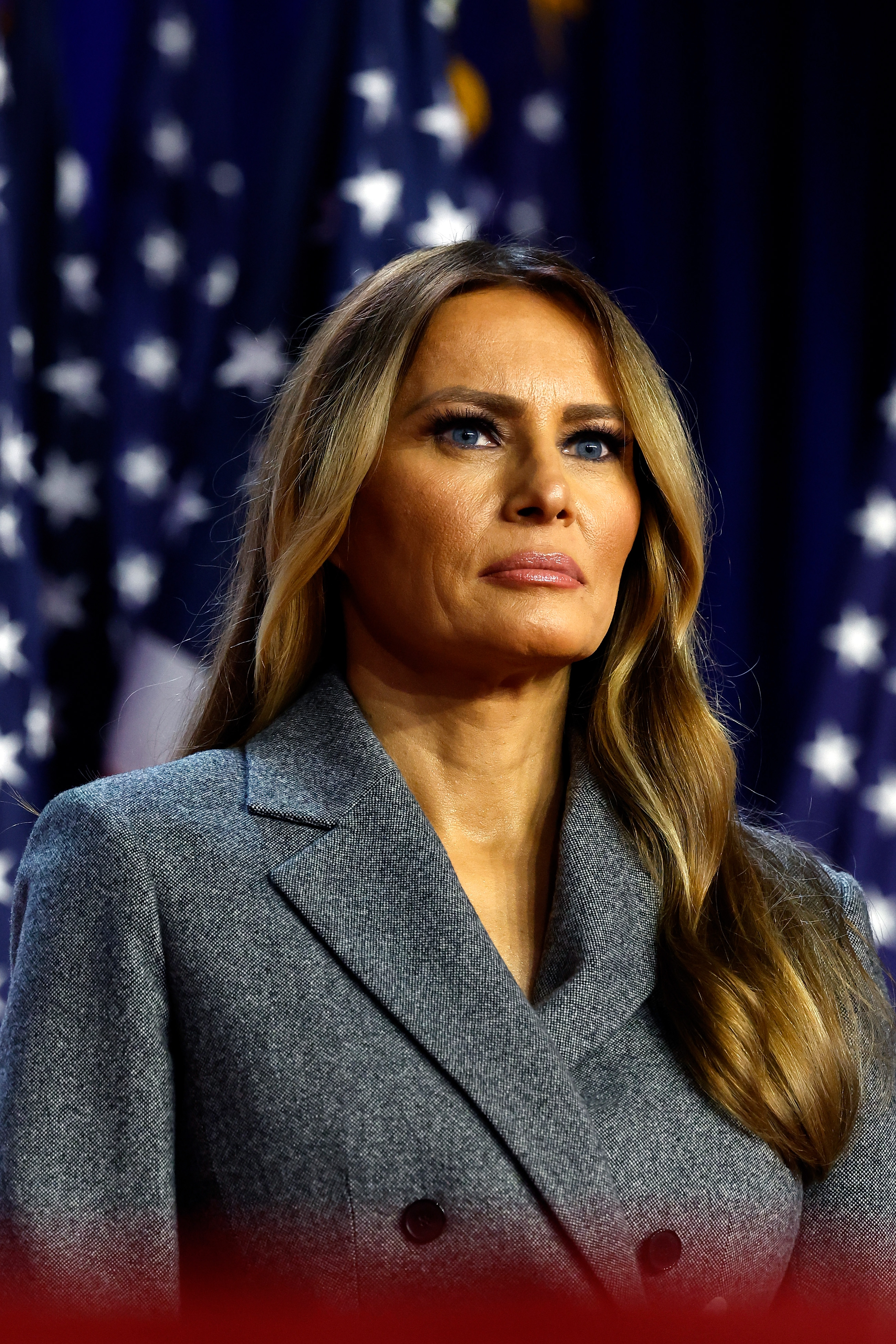 Melania Trump looks on during an election night event in West Palm Beach, Florida on November 6, 2024. | Source: Getty Images