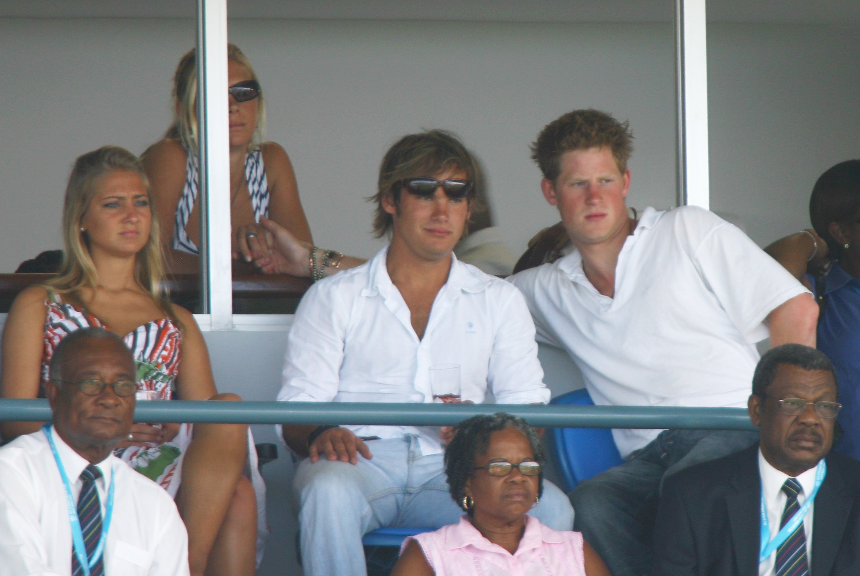 Prince Harry and Chelsy Davy look on during the ICC Cricket World Cup Super Eights match between England and Bangladesh at the Kensington Oval on April 11, 2007 in Bridgetown, Barbados.  | Source: Getty Images