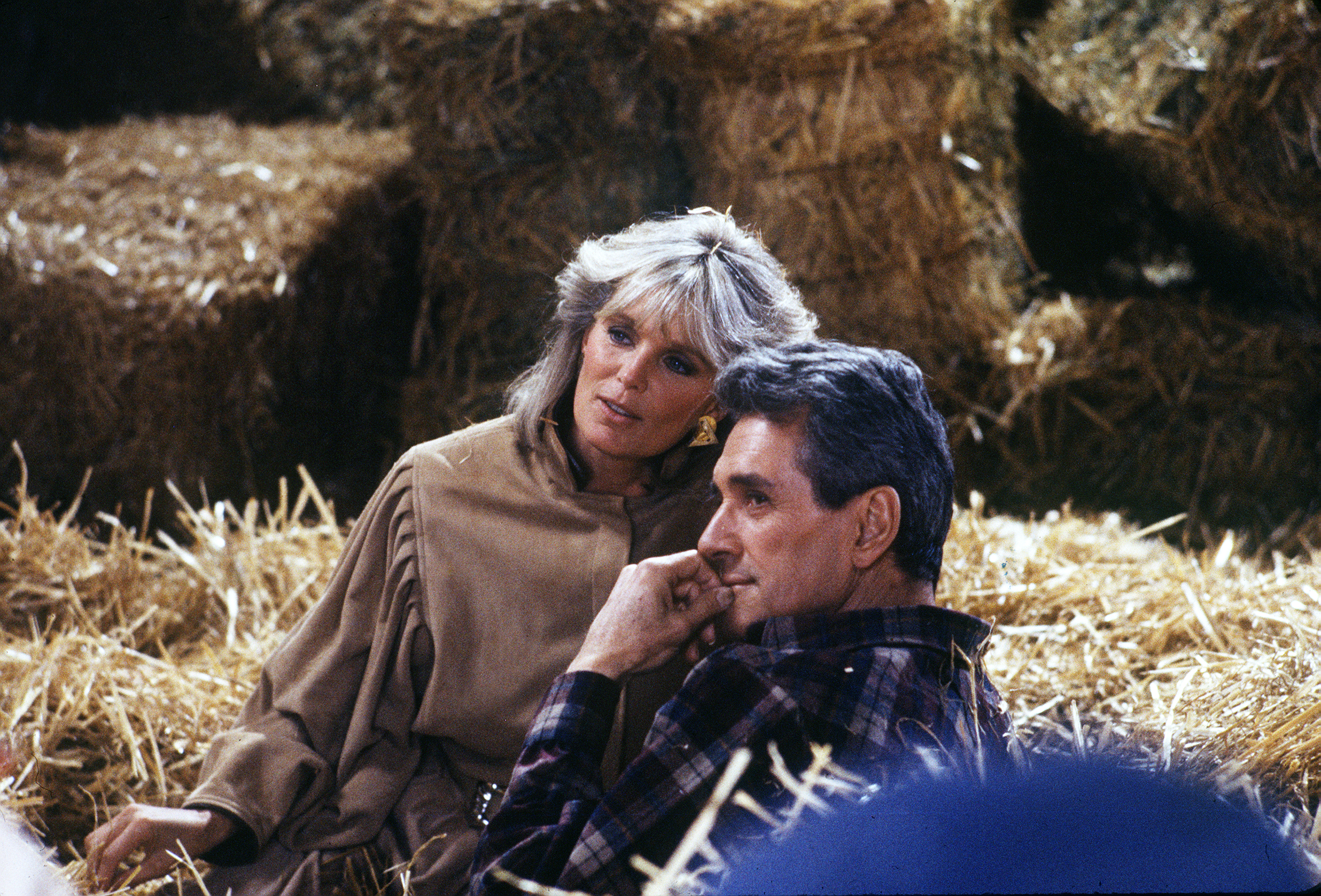 Linda Evans and Rock Hudson on "Dynasty" circa 1985. | Source: Getty Images