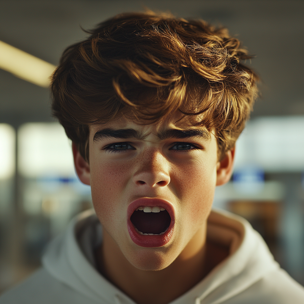 An angry boy yelling | Source: Midjourney