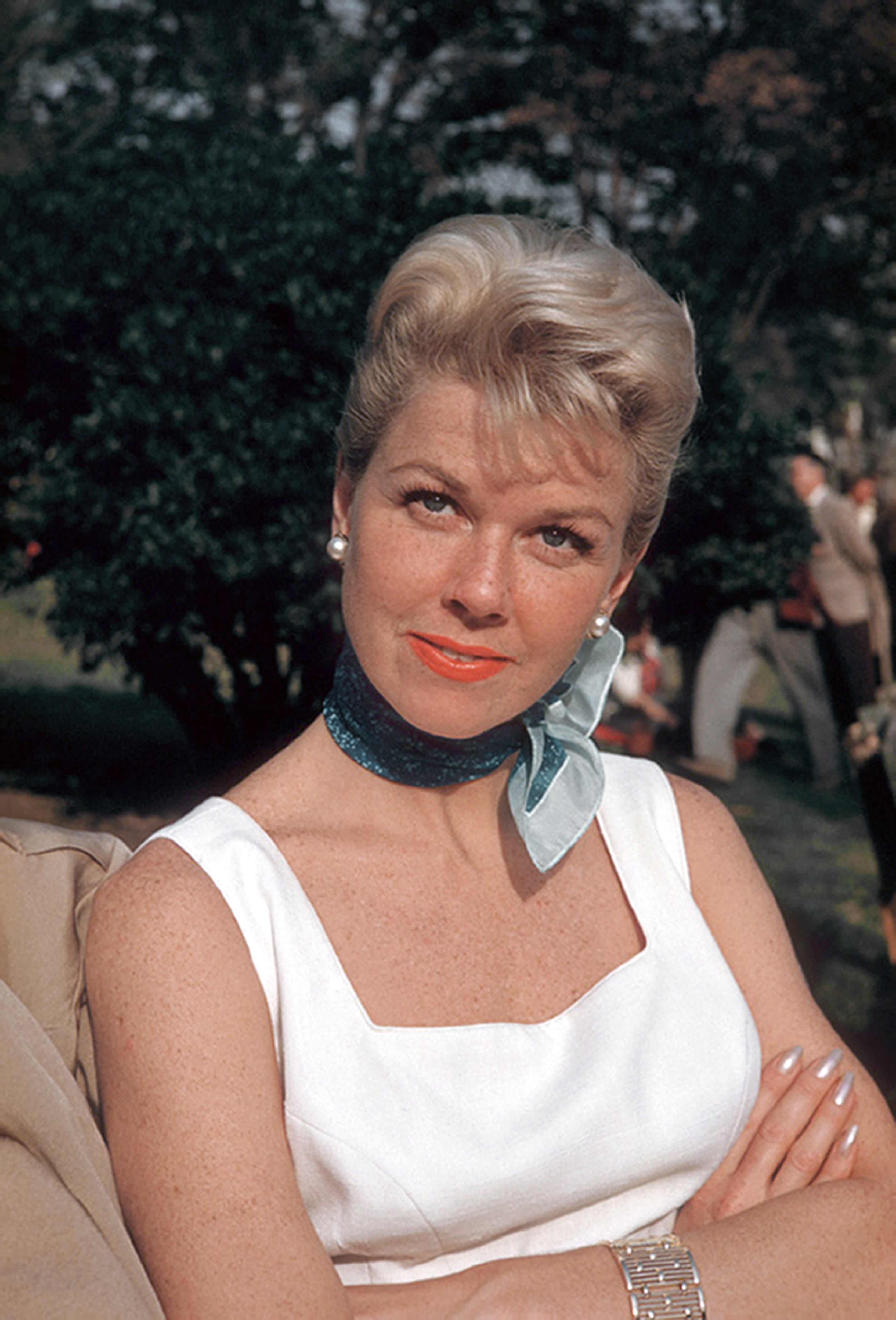 Doris Day on the set of "The Pajama Game" in 1956. | Source: Getty Images