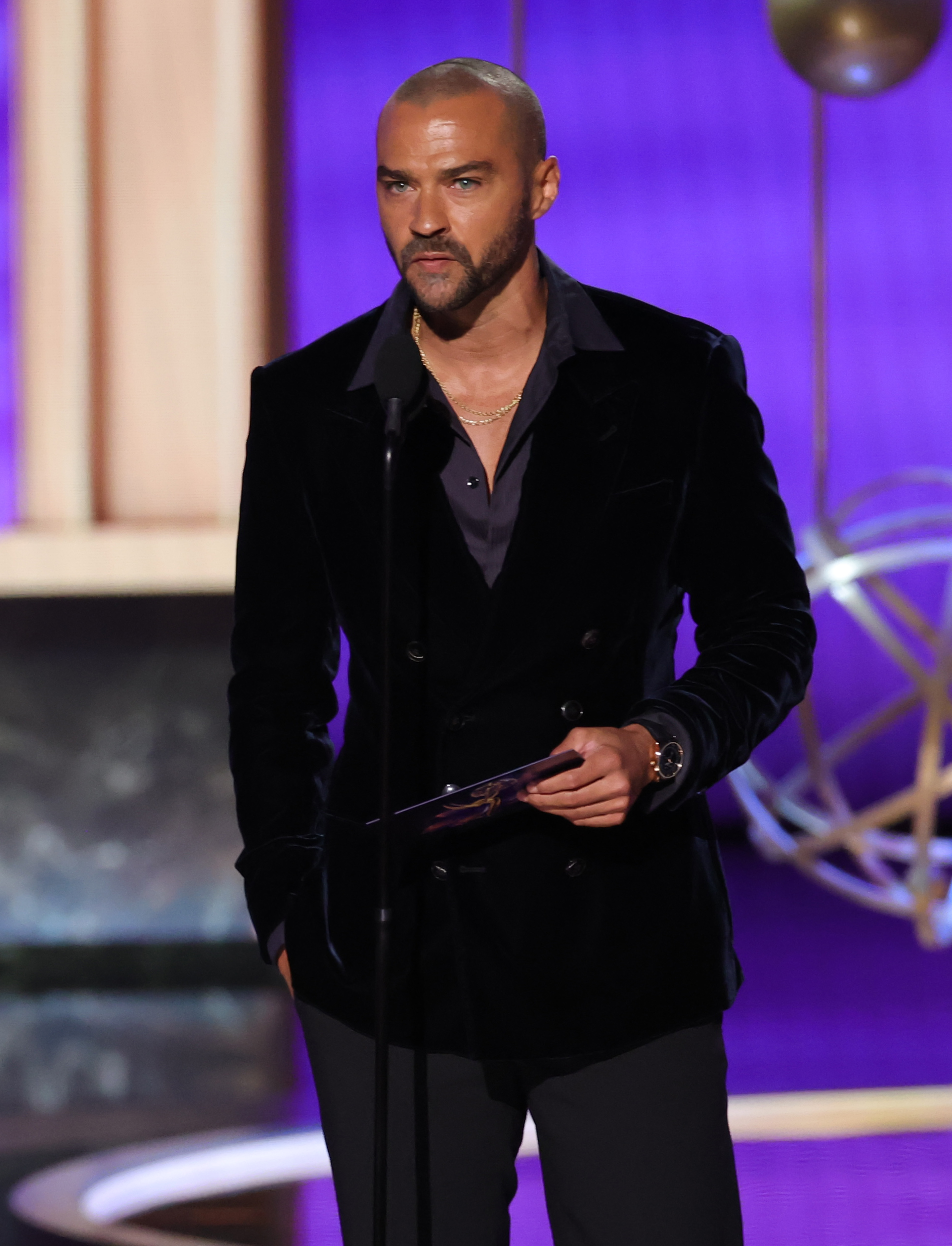 Jesse Williams presenting at the 77th Primetime Emmy Awards in Los Angeles, California on September 14, 2025. | Source: Getty Images