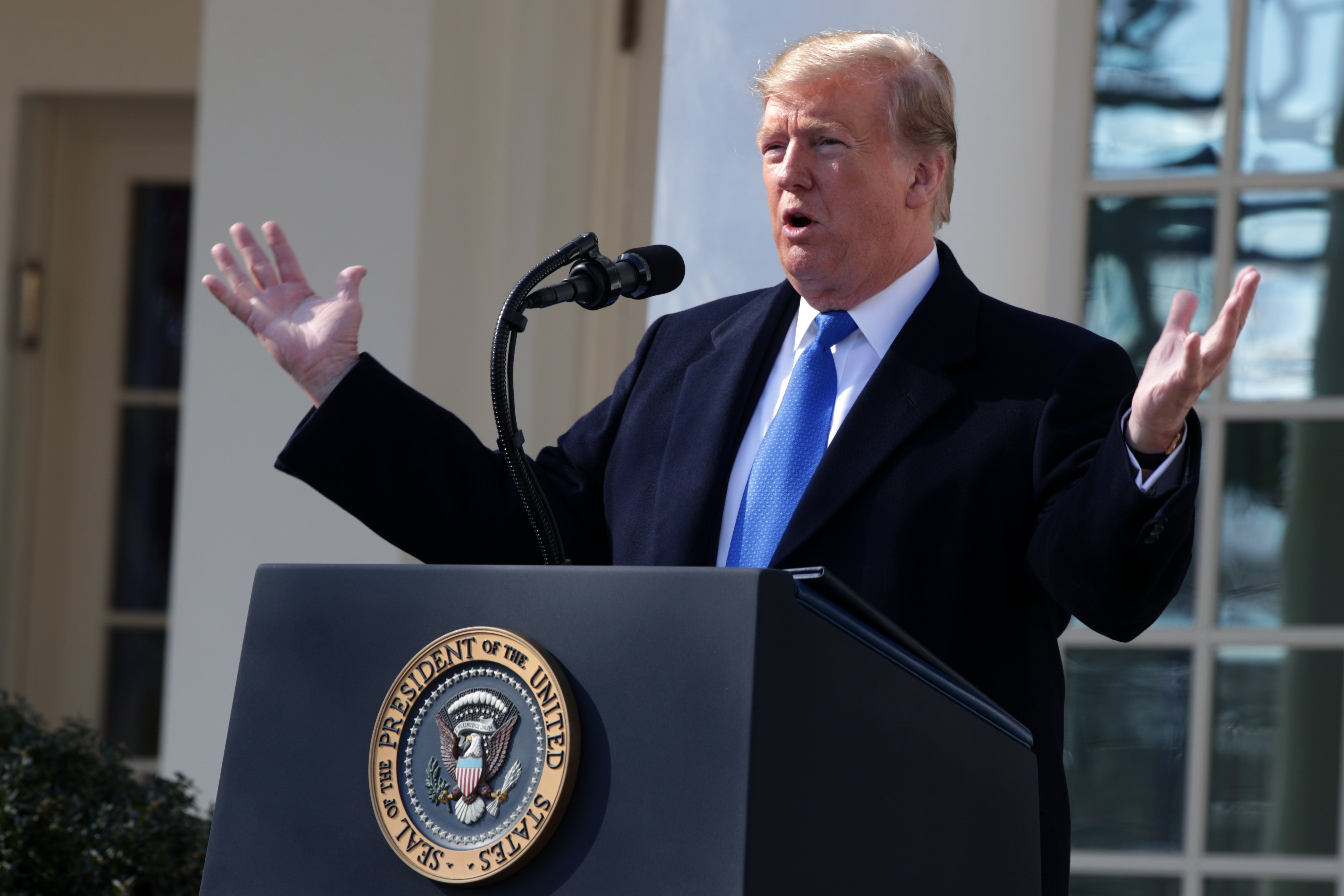 President Donald Trump giving a speech at the White House | Photo: Getty Images