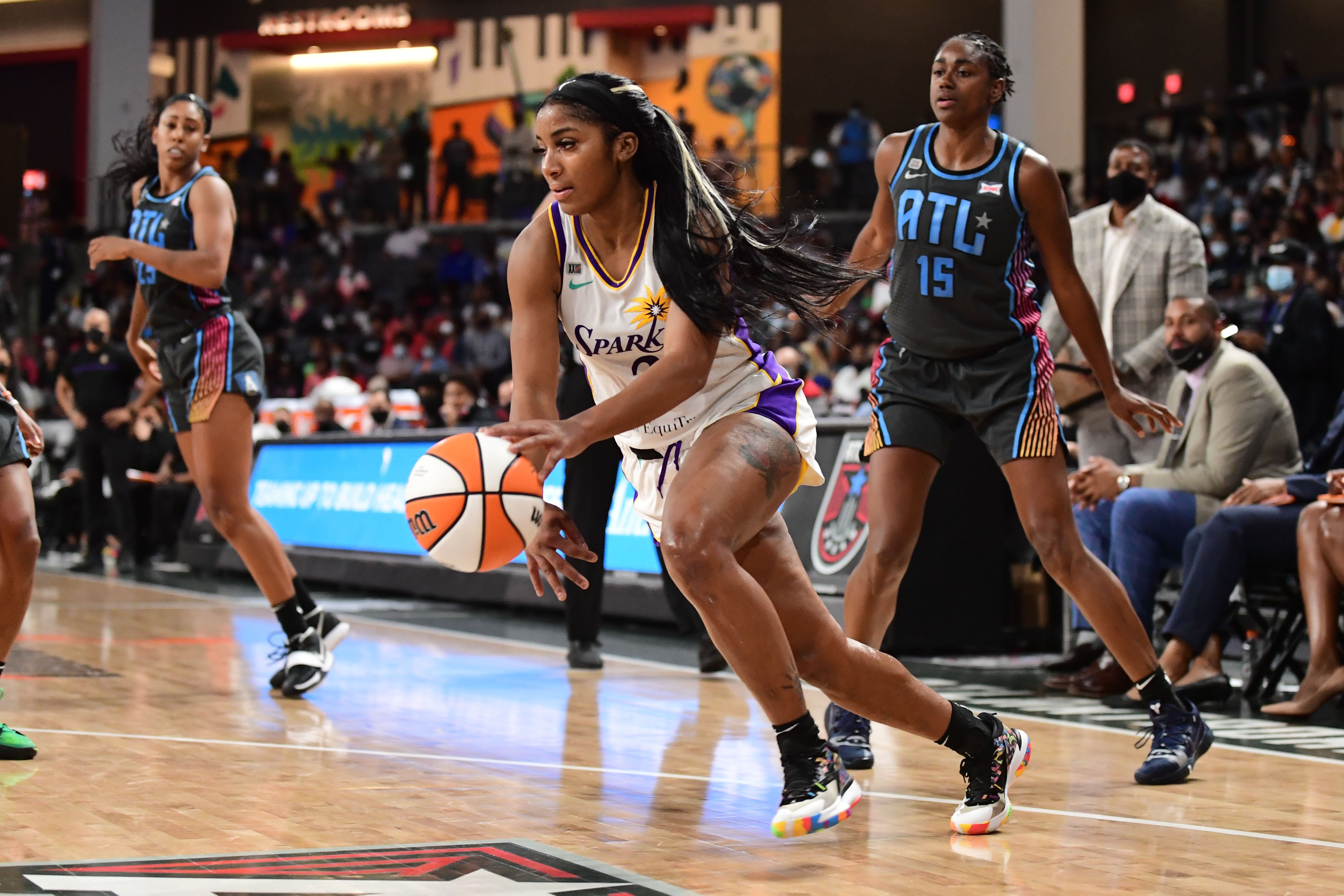 Te'a Cooper #2 of the Los Angeles Sparks during a game against the Atlanta Dream on September 16, 2021, at Gateway Center Arena, in College Park, Georgia. | Source: Getty Images