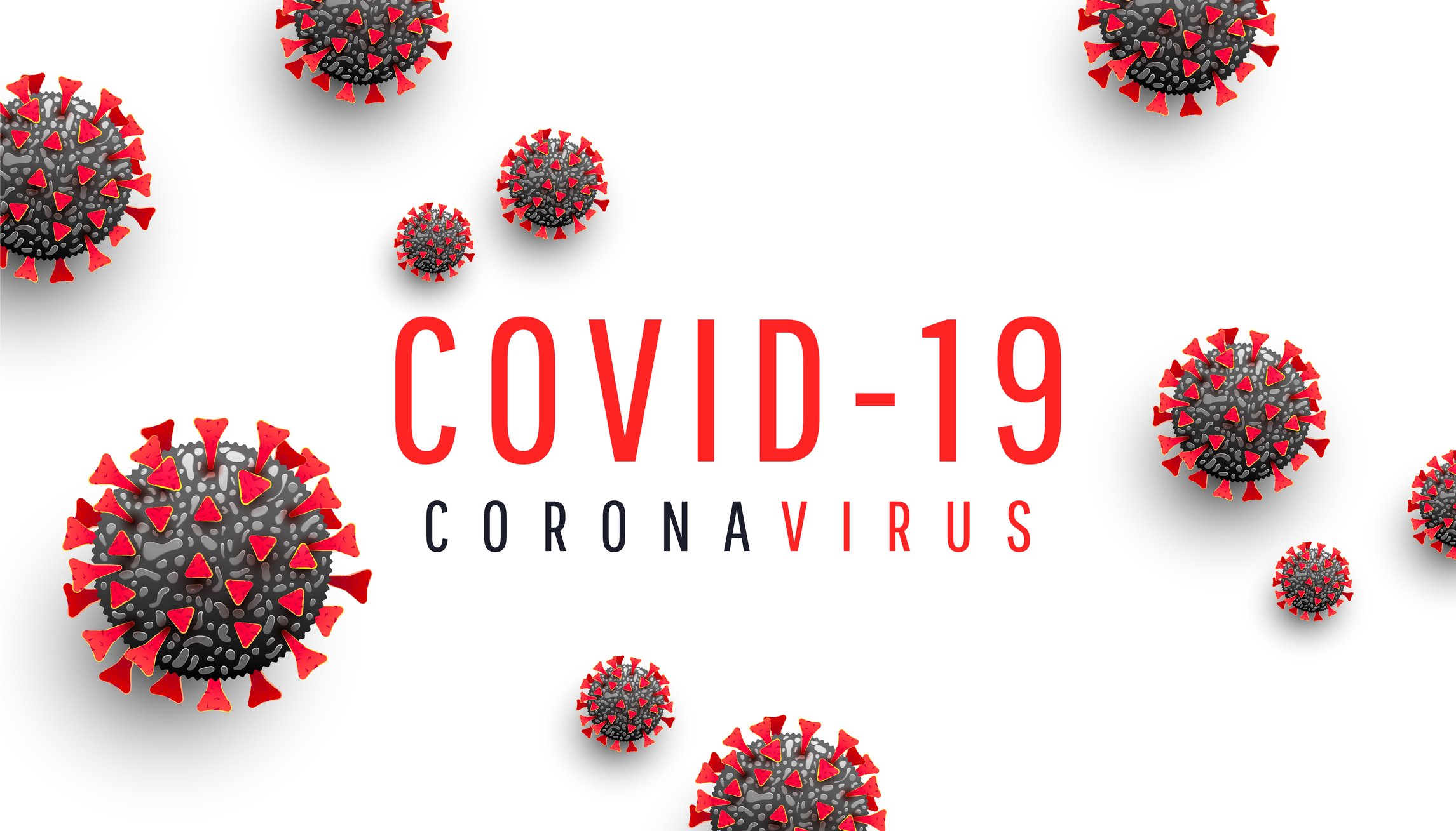 Horizontal vector illustration of Coronavirus disease COVID-19 medical web banner with SARS-CoV-2 virus molecule and text on a white background. World pandemic 2020 | Photo: Getty Images
