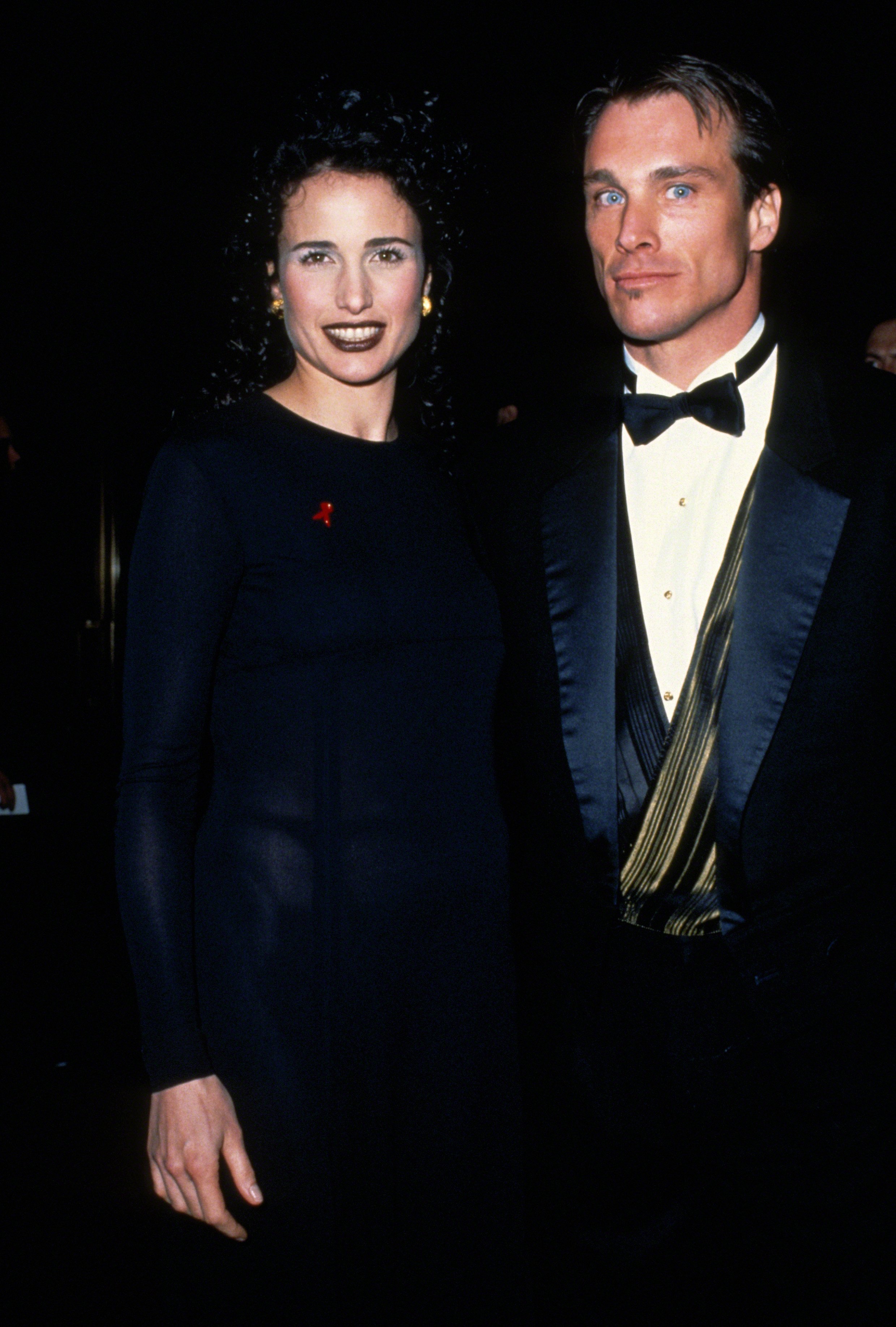 Andie MacDowell and Paul Qualley attending  the 12th Annual Council of Fashion Designers of America (CFDA) Awards at Lincoln Center in 1993 in New York City. | Source: Getty Images