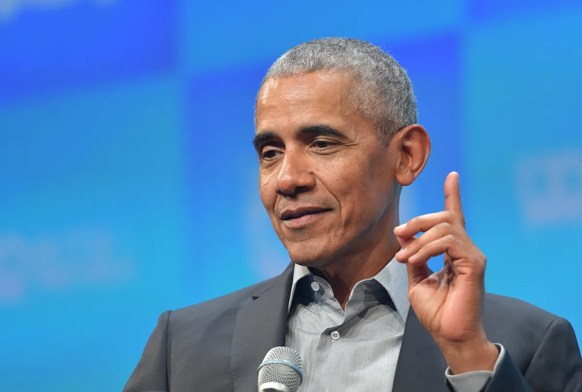 Barack Obama speaking onstage at the Bits & Pretzels meetup on September 29, 2019 in Munich, Germany. | Photo: Getty Images