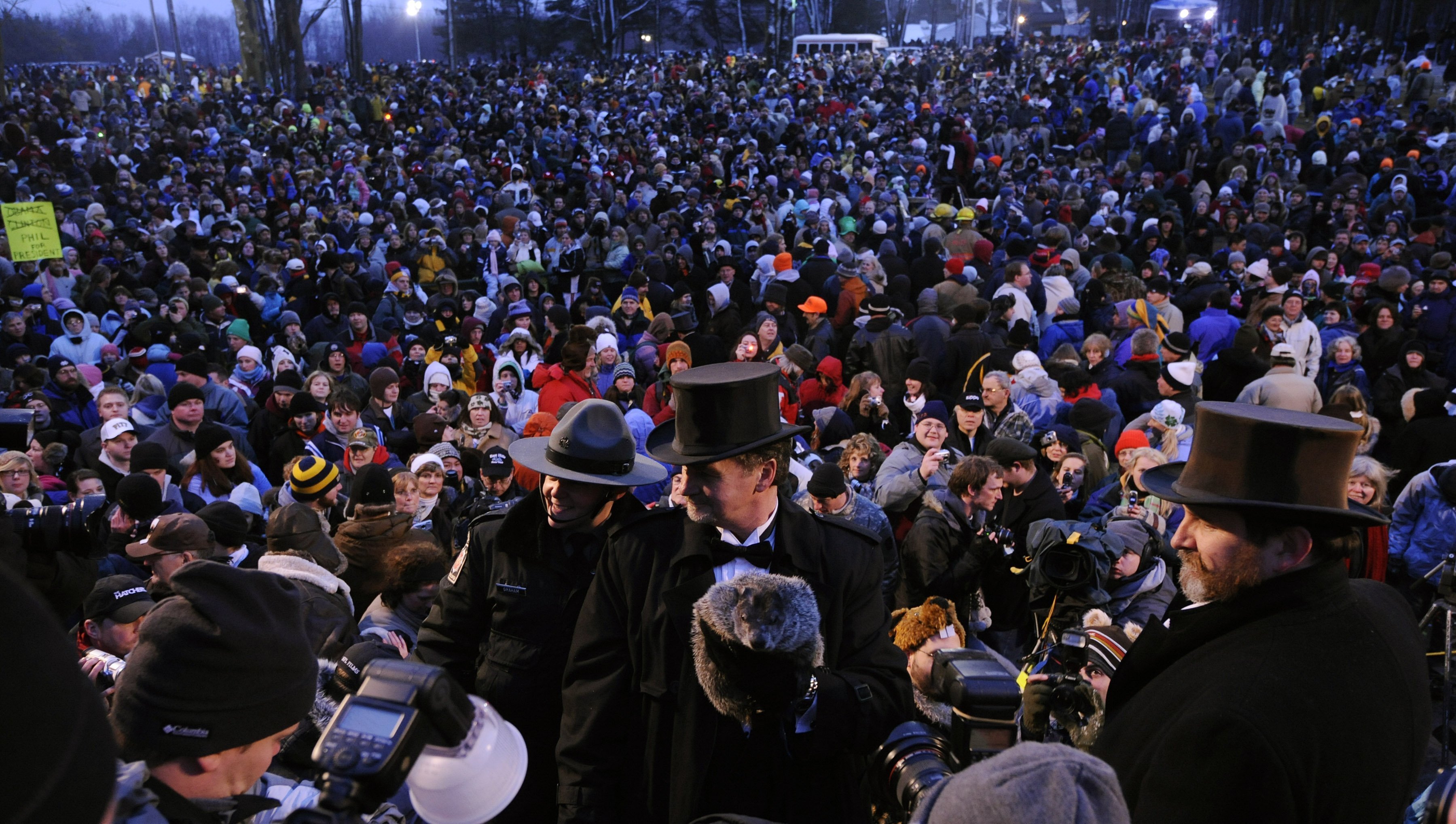 Thousands of people gathered on Groundhog Day | Photo; Getty Images