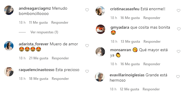 Comentarios sobre Martín. |Foto: captura de pantalla de Instagram/Adara_Molinero