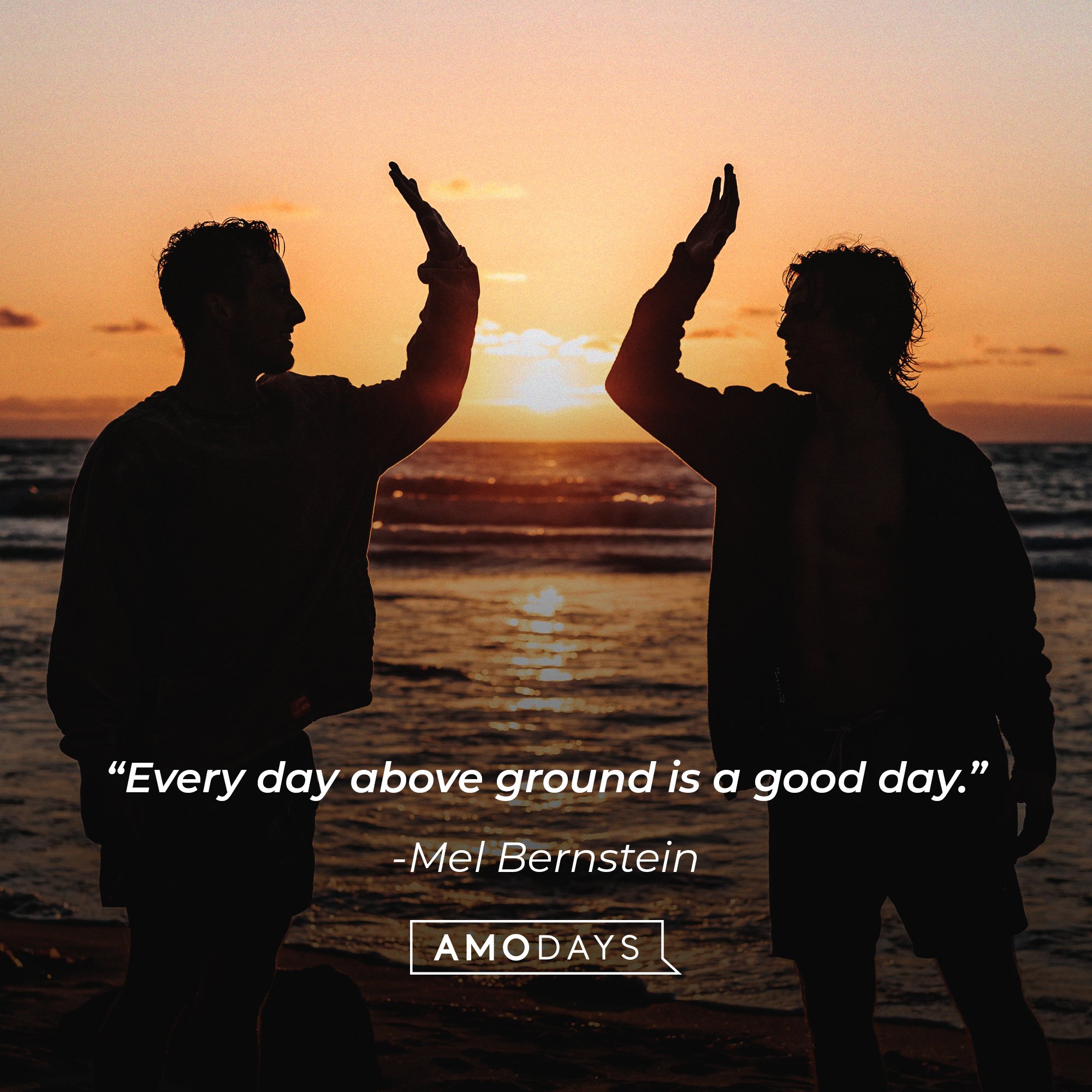  Mel Bernstein’s quote: "Every day above ground is a good day." | Image: AmoDays