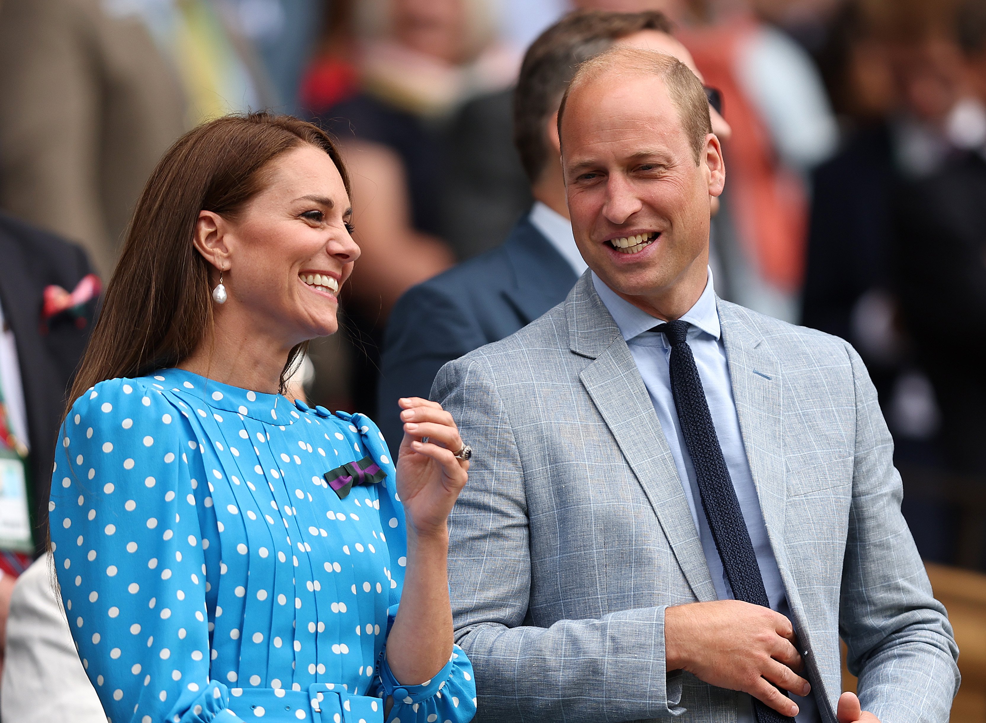 Catherine, Duchess of Cambridge, and Prince William, Duke of Cambridge watch from the Royal Box as Novak Djokovic of Serbia wins against Jannik Sinner of Italy during their Men's Singles Quarter Final match on day nine of The Championships Wimbledon 2022 at All England Lawn Tennis and Croquet Club on July 05, 2022, in London, England. | Source: Getty Images