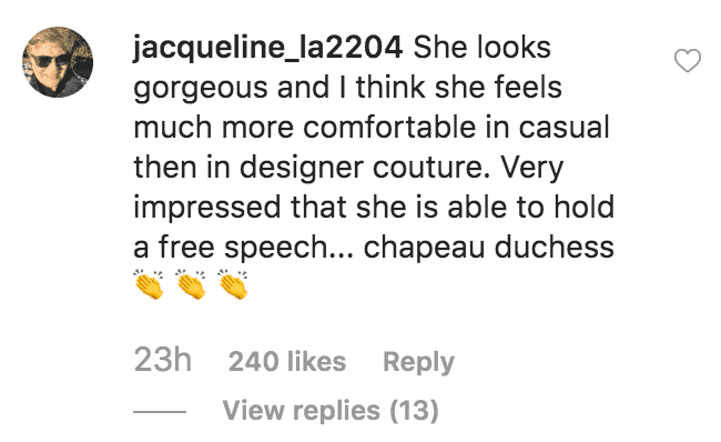 Fan is impressed with Meghan Markle's speech at the launch of the Smart Works capsule collection | Source: instagram.com/sussexroyal