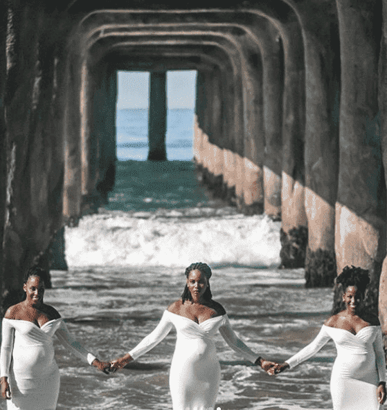 A viral maternity shoot of three Nigerian sisters who got pregnant at the same time | Photo: Instagram / Onyees Lifestyle