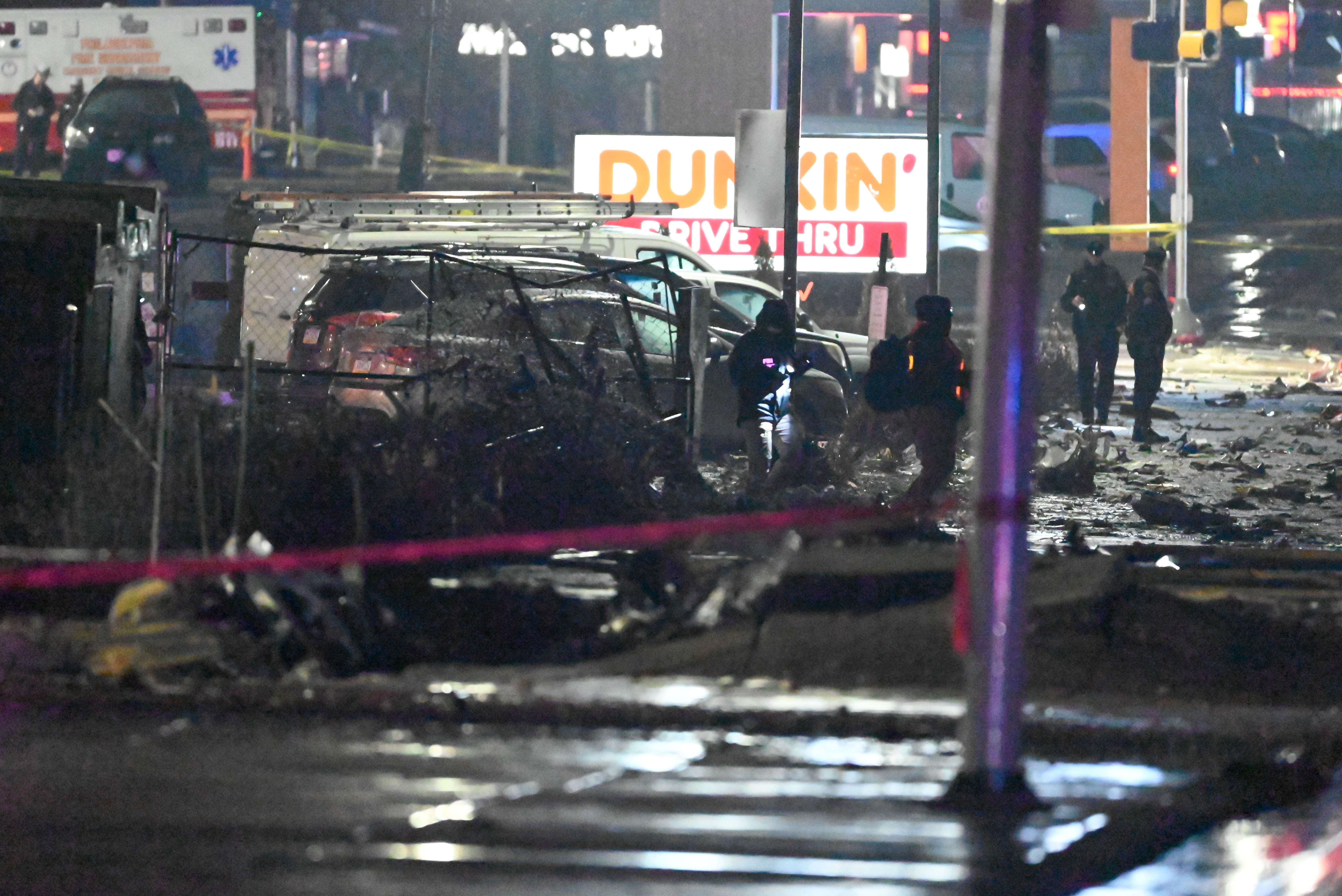 A view of the aftermath of the plane crash in Philadelphia, Pennsylvania on February 1, 2025. | Source: Getty Images