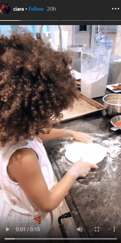 Ciara's daughter, Sienna, seen mixing dough in a recent Instagram story post. | Photo: Instagram/Ciara
