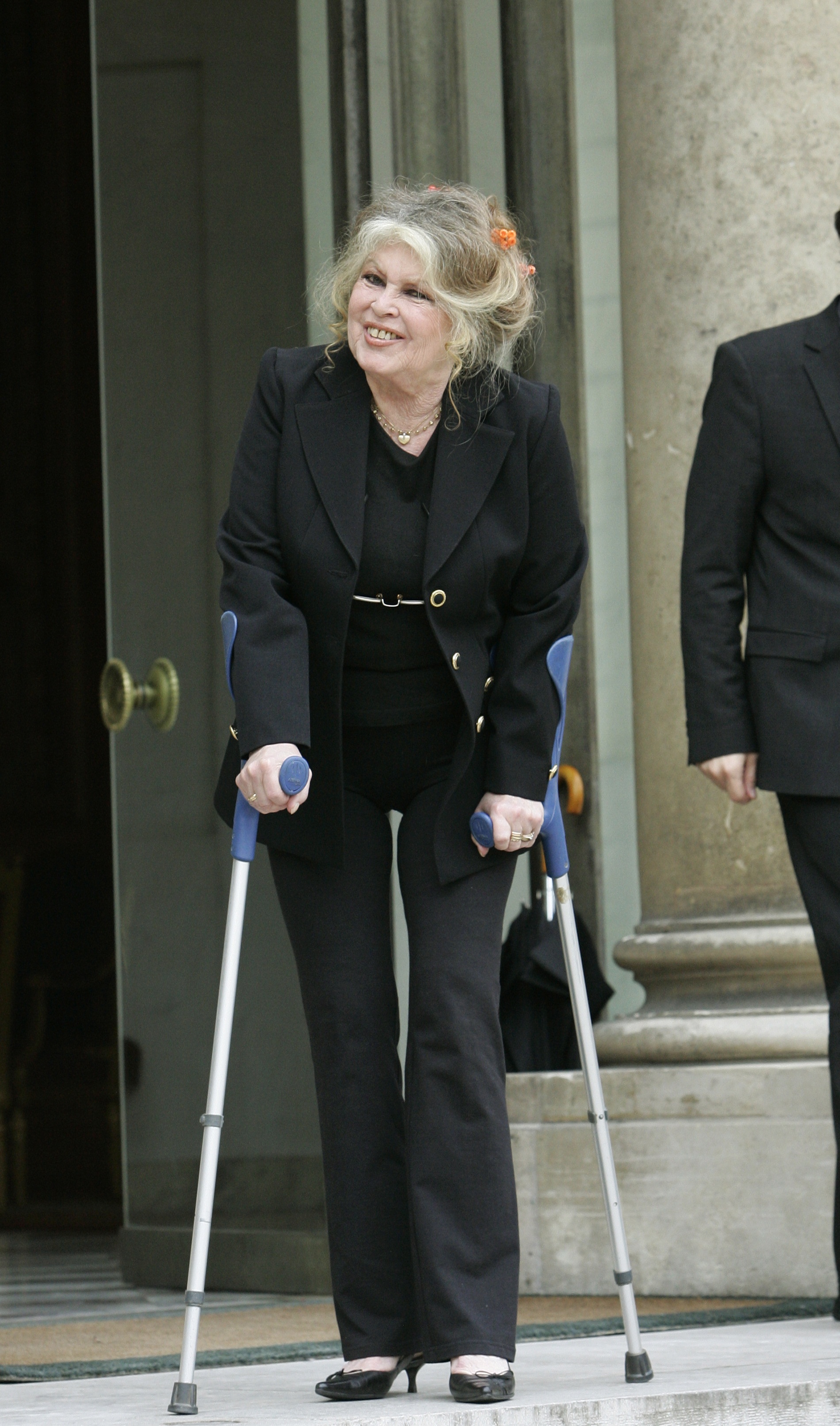 Brigitte Bardot at the Elysee palace after a meeting with French President Nicolas Sarkozy on September 27, 2007, in Paris, France. | Source: Getty Images