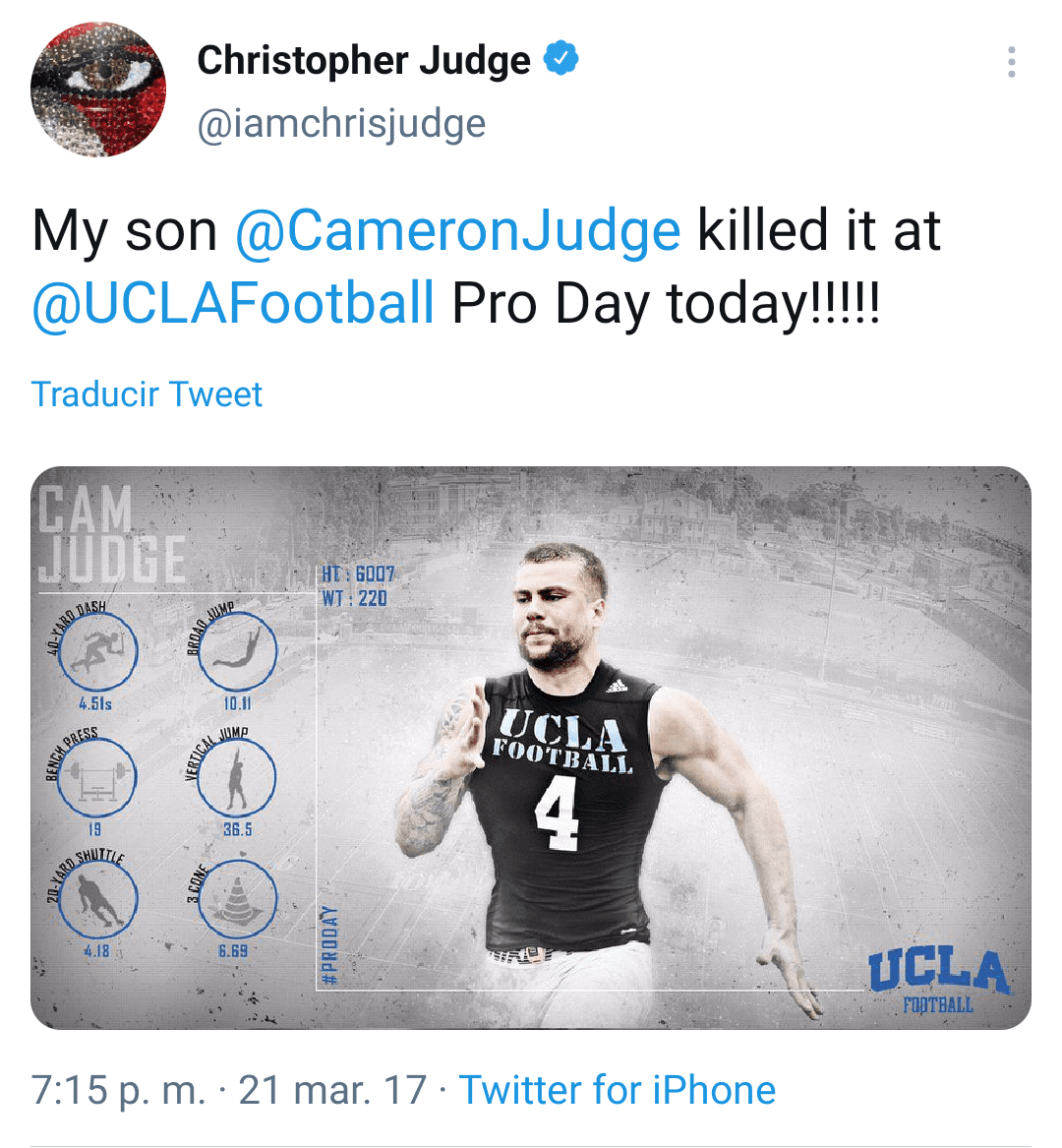 Christopher Judge's son, Cameron Judge | Photo: Twitter/iamchrisjudge