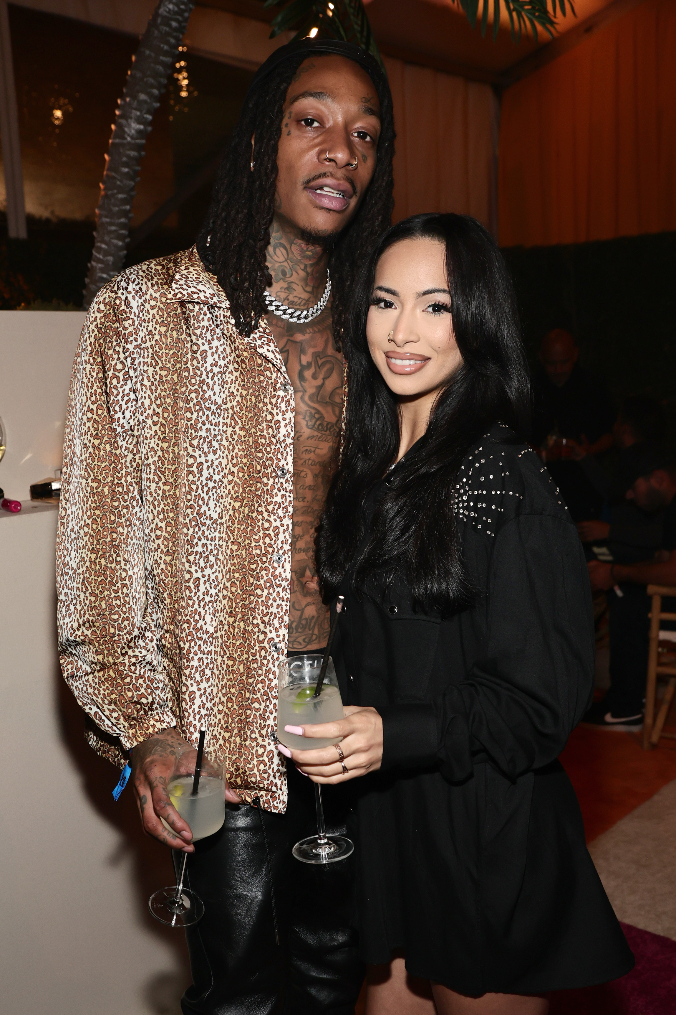 Wiz Khalifa and Aimee Aguilar at the Elton John AIDS Foundation's 31st Annual Academy Awards Viewing Party on March 12, 2023, in West Hollywood, California. | Source: Getty Images