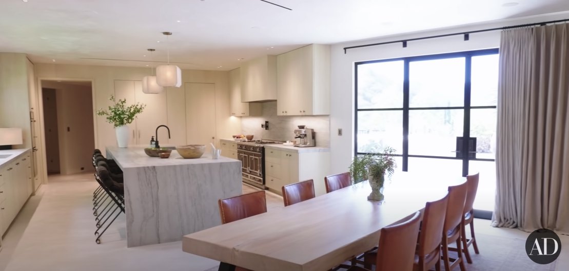 A view of the kitchen in Adam Levine and Behati Prinsloo's family home | Photo: YouTube/Architectural Digest
