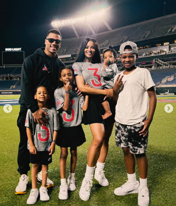Ciara and Russell Wilson with their family on a football field on February 6, 2025 | Source: Instagram/ciara