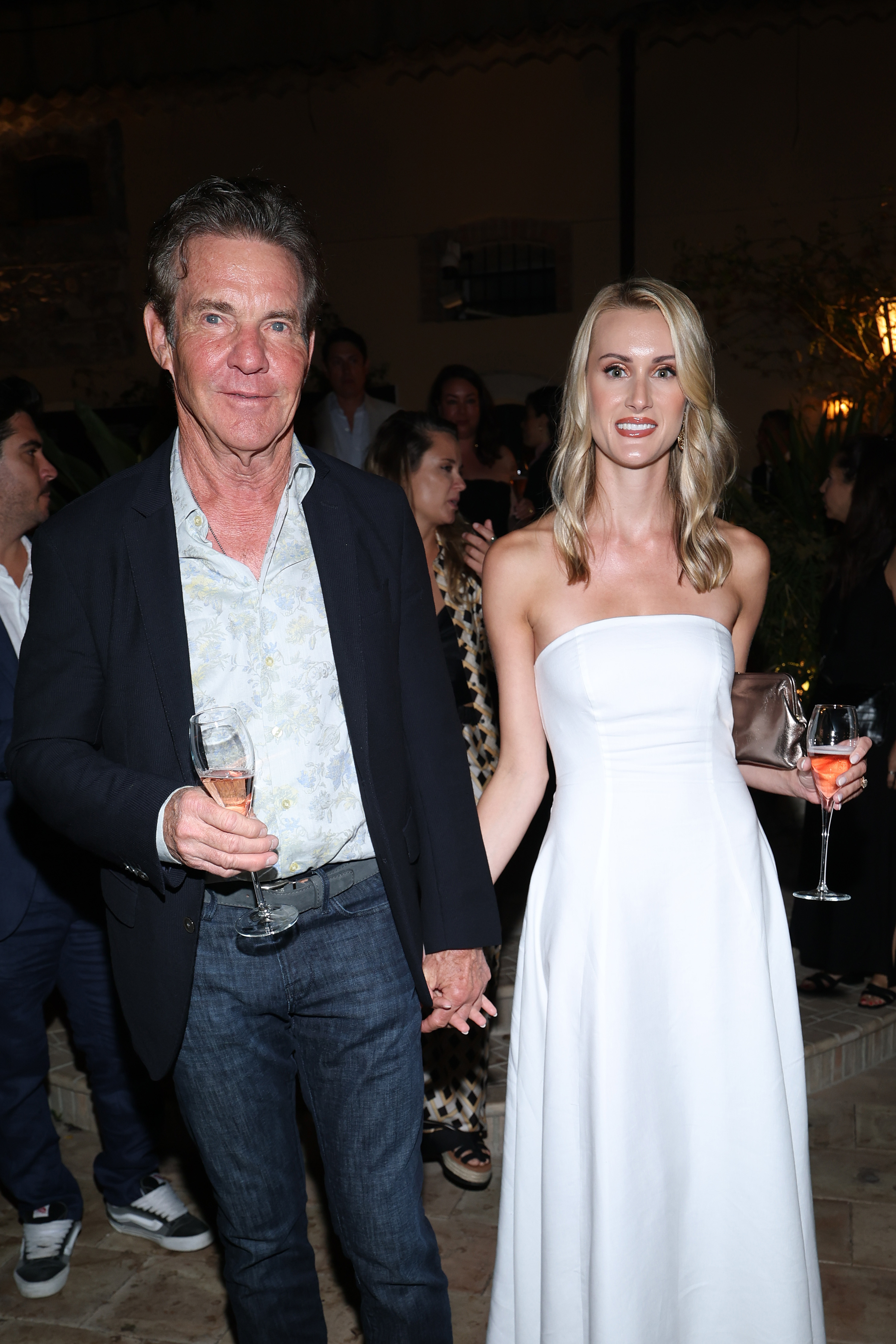 Dennis Quaid and Laura Savoie are seen at the 71st Taormina Film Festival on June 12, 2025, in Italy | Source: Getty Images