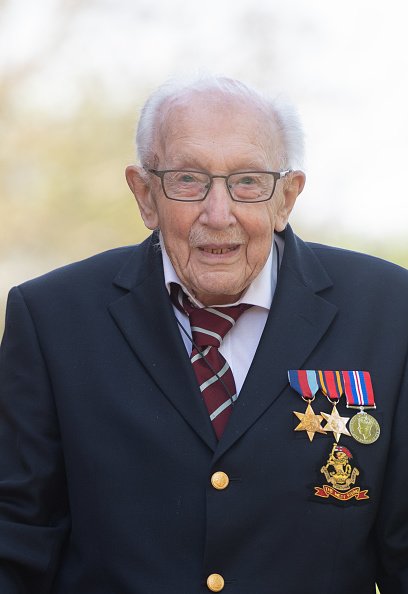 Captain Tom Moore at his home in Marston Moretaine, Bedfordshire on April 16, 2020. | Photo: Getty Images