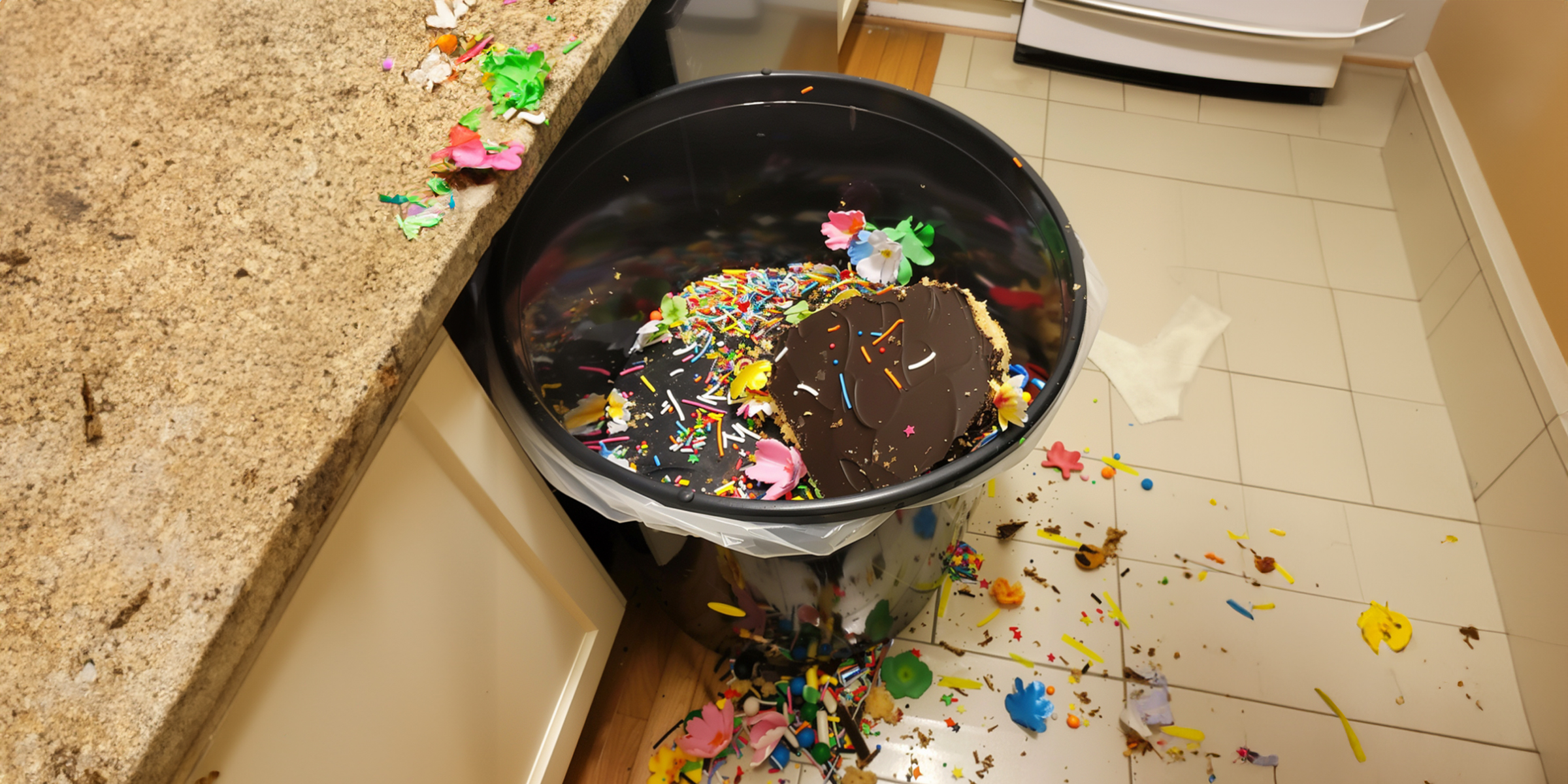 A birthday cake in a trash can | Source: AmoMama