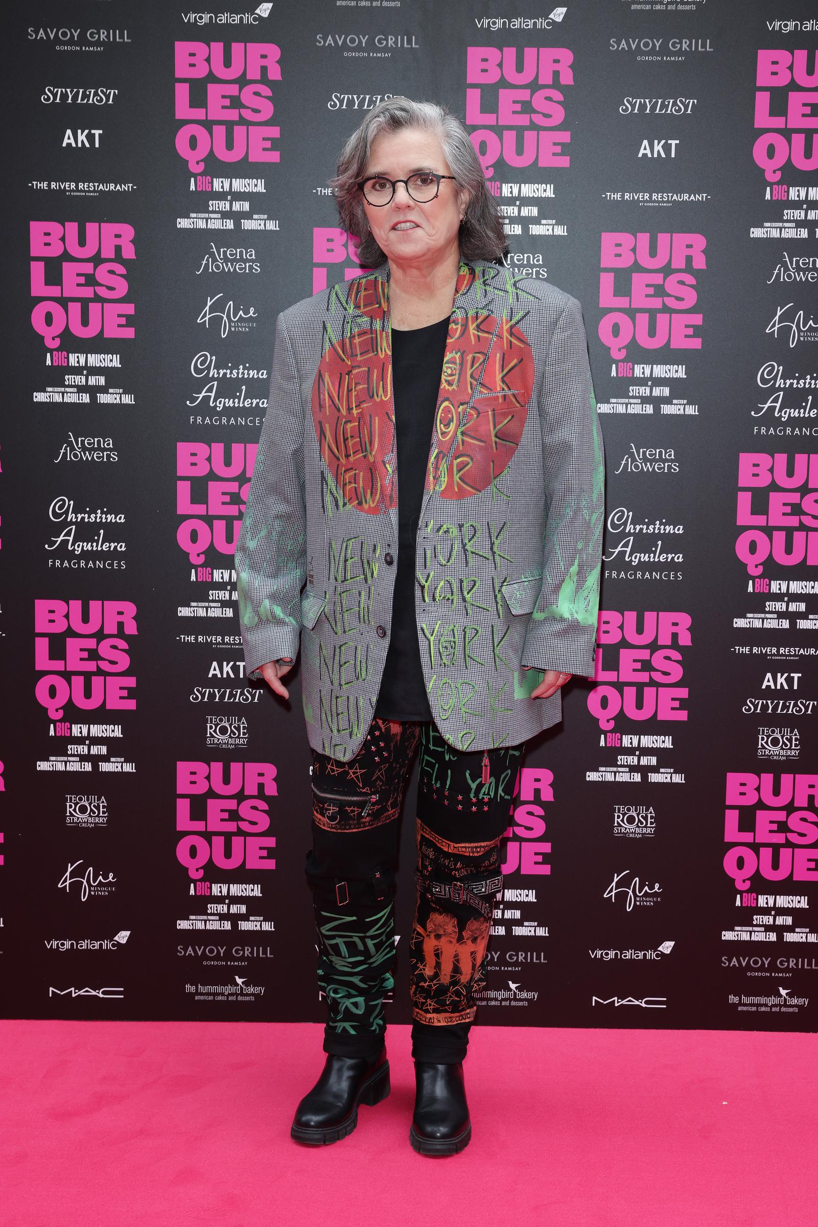 Rosie O'Donnell attends the "Burlesque: The Musical" World Premiere at The Savoy Theatre on July 22, 2025 in London, England. | Source: Getty Images