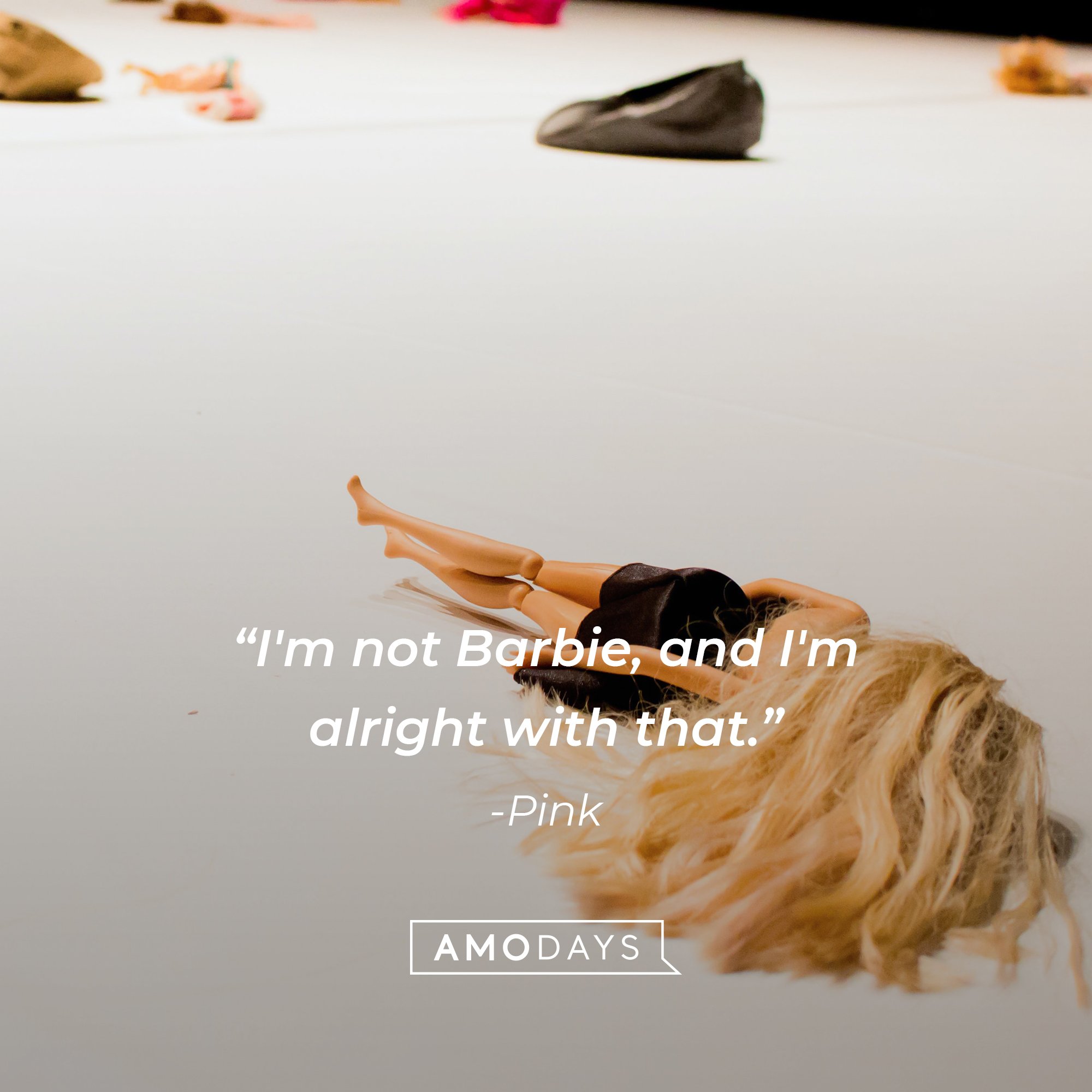 Pink's quote: "I'm not Barbie, and I'm alright with that." | Image: AmoDays