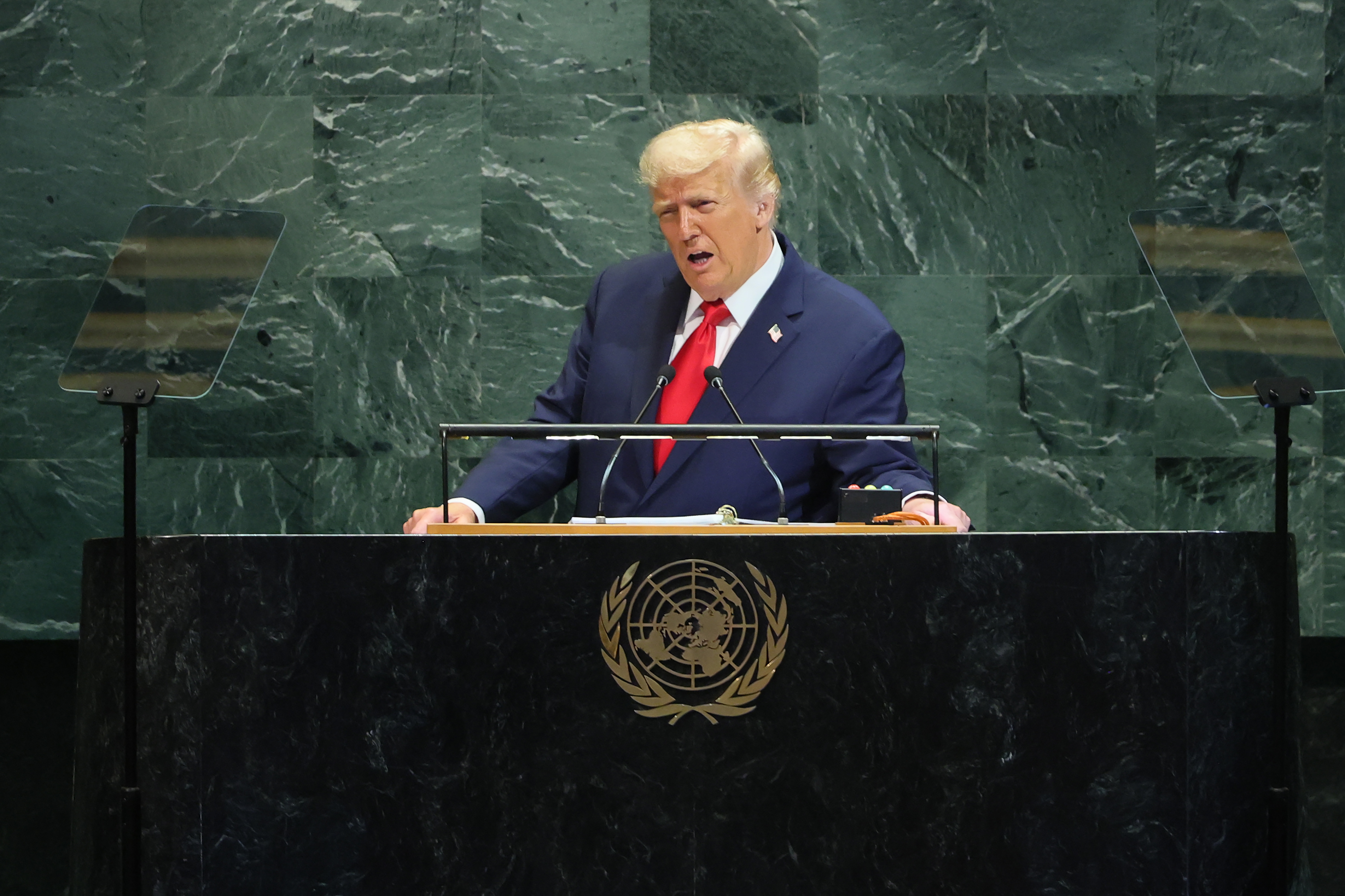 Donald Trump speaks during the United Nations General Assembly (UNGA) at the United Nations headquarters in New York City | Source: Getty Images