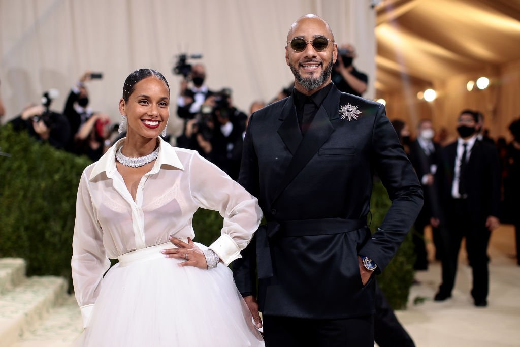 Alicia Keys and Swizz Beatz at the 2021 Met Gala "Celebrating In America: A Lexicon Of Fashion" at Metropolitan Museum of Art on September 13, 2021, in New York | Photo: Getty Images