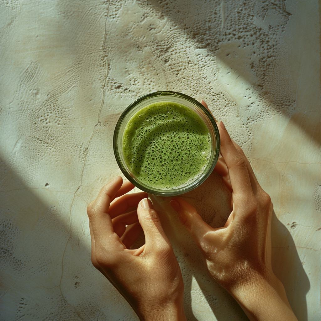 A person holding a smoothie | Source: Midjourney