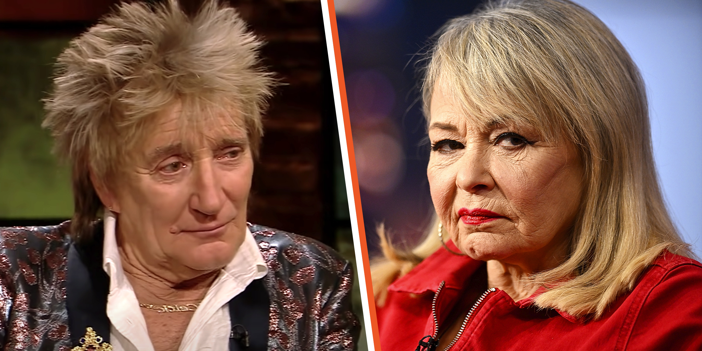 Rod Stewart and Roseanne Barr | Source: youtube.com/RTÉ - IRELAND’S NATIONAL PUBLIC SERVICE MEDIA | Getty Images