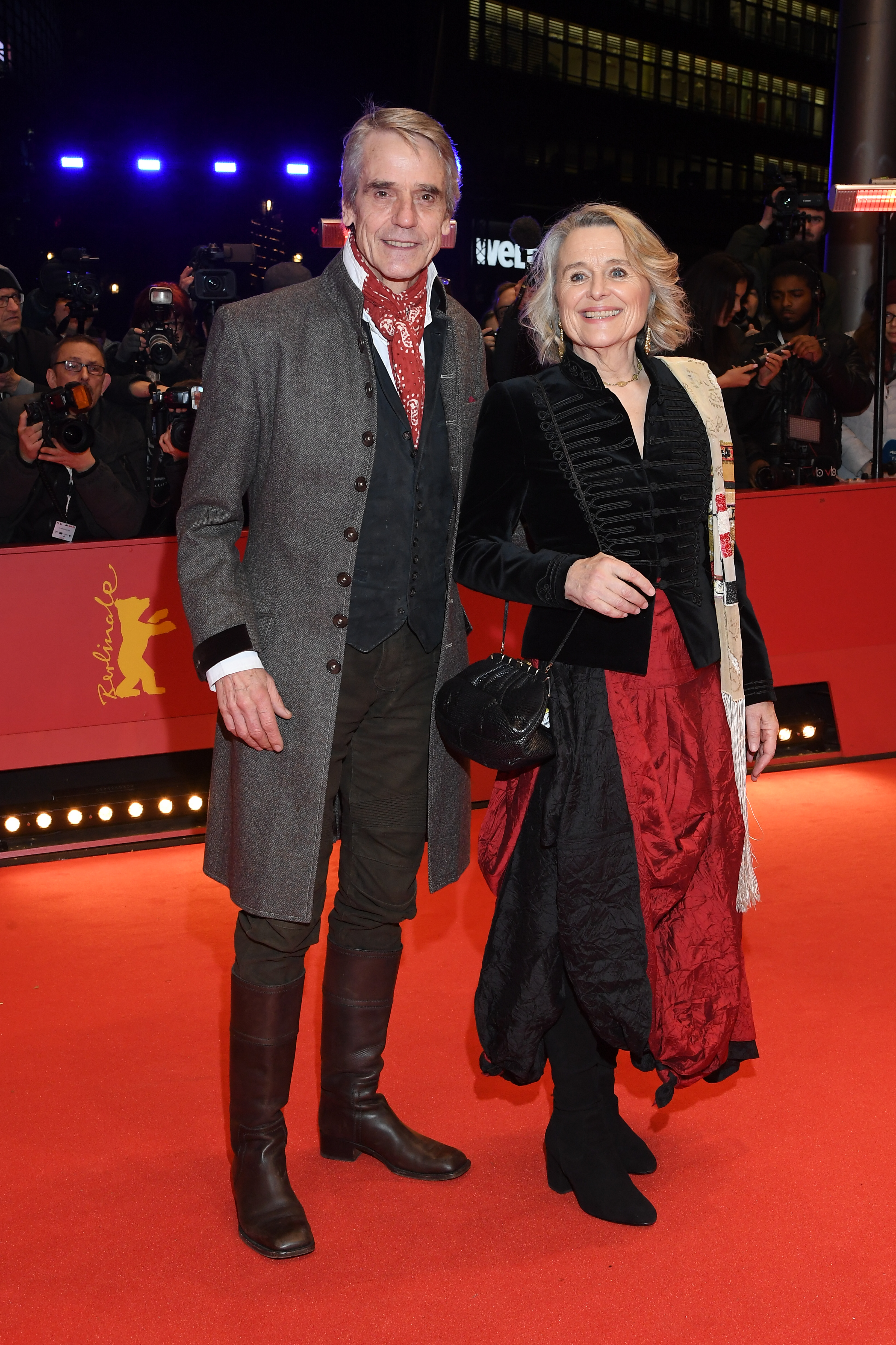 Jeremy Irons and Sinead Cusack on February 20, 2020, in Berlin, Germany. | Source: Getty Images