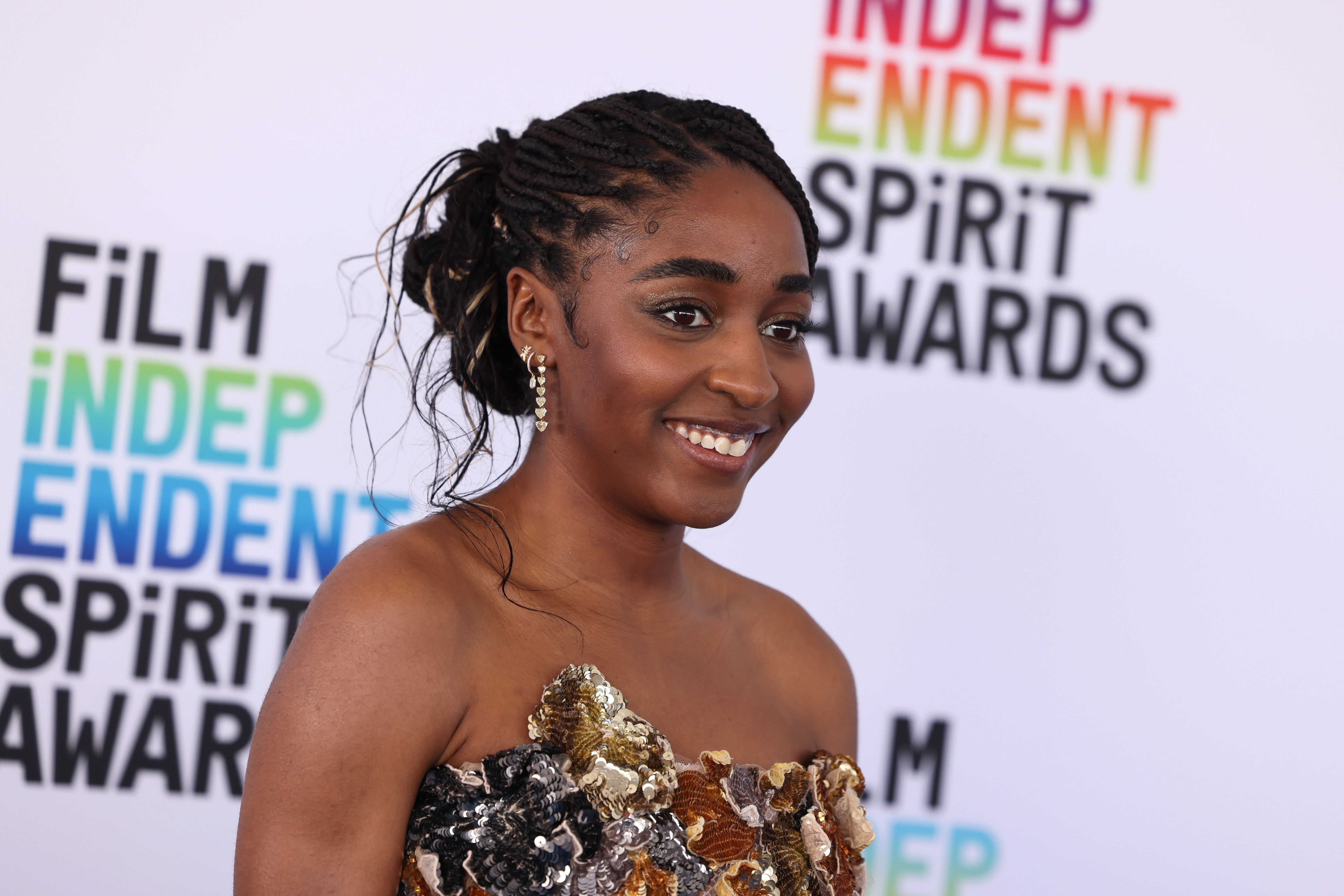 Ayo Edebiri attends the 2023 Film Independent Spirit Awards on March 4, 2023, in Santa Monica, California. | Source: Getty Images