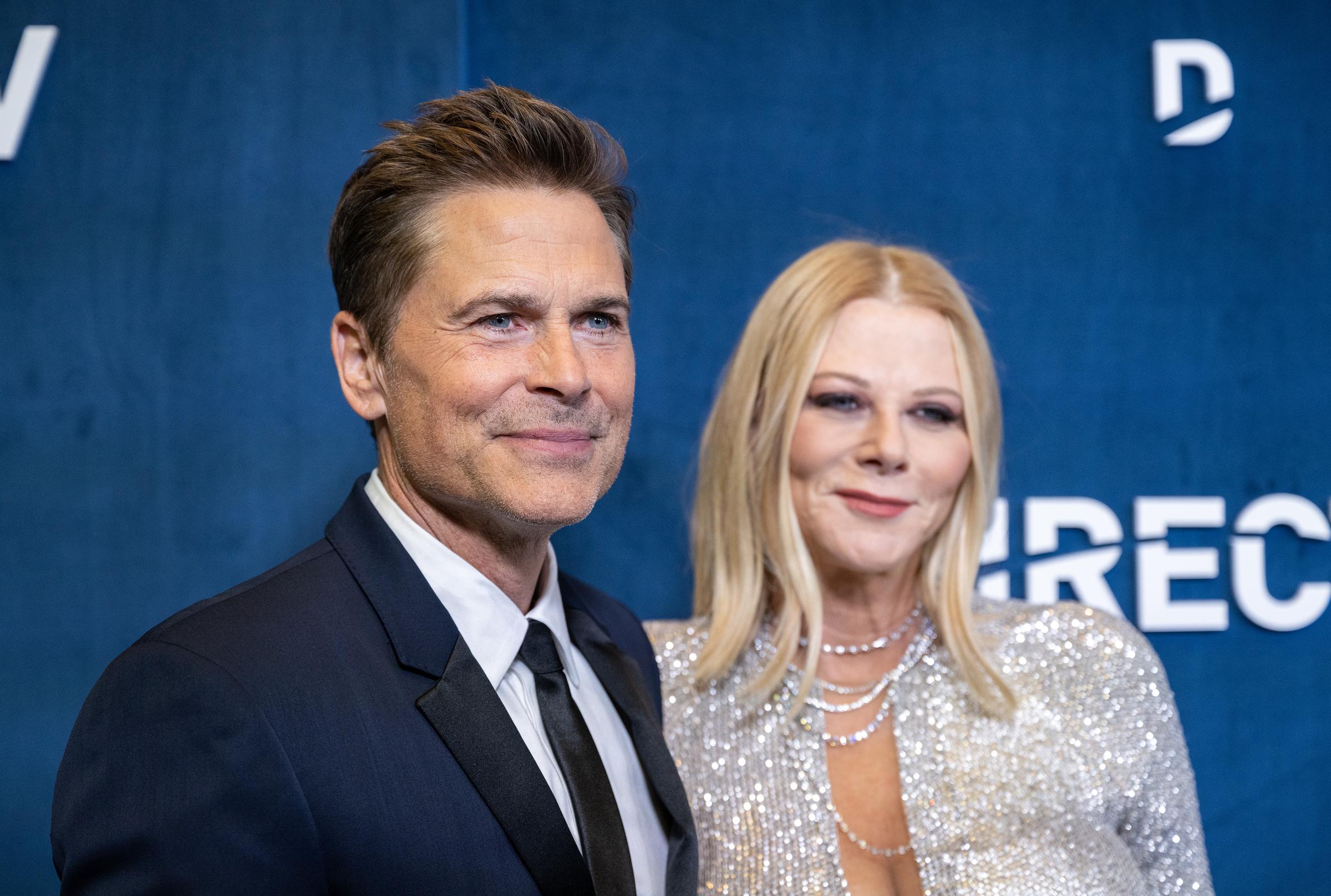 Rob Lowe and makeup artist Sheryl Berkoff attend the DIRECTV Streaming With The Stars Hosted by Rob Lowe on March 10, 2024, in Beverly Hills, California. | Source: Getty Images