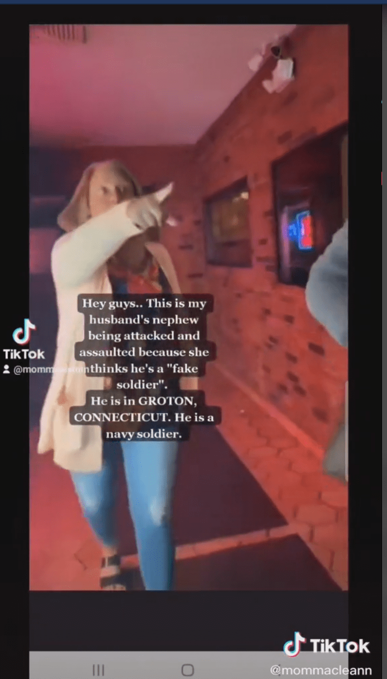 Woman who sparked outrage attacking a navy sailor. | Photo: TikTok/MommaCleann