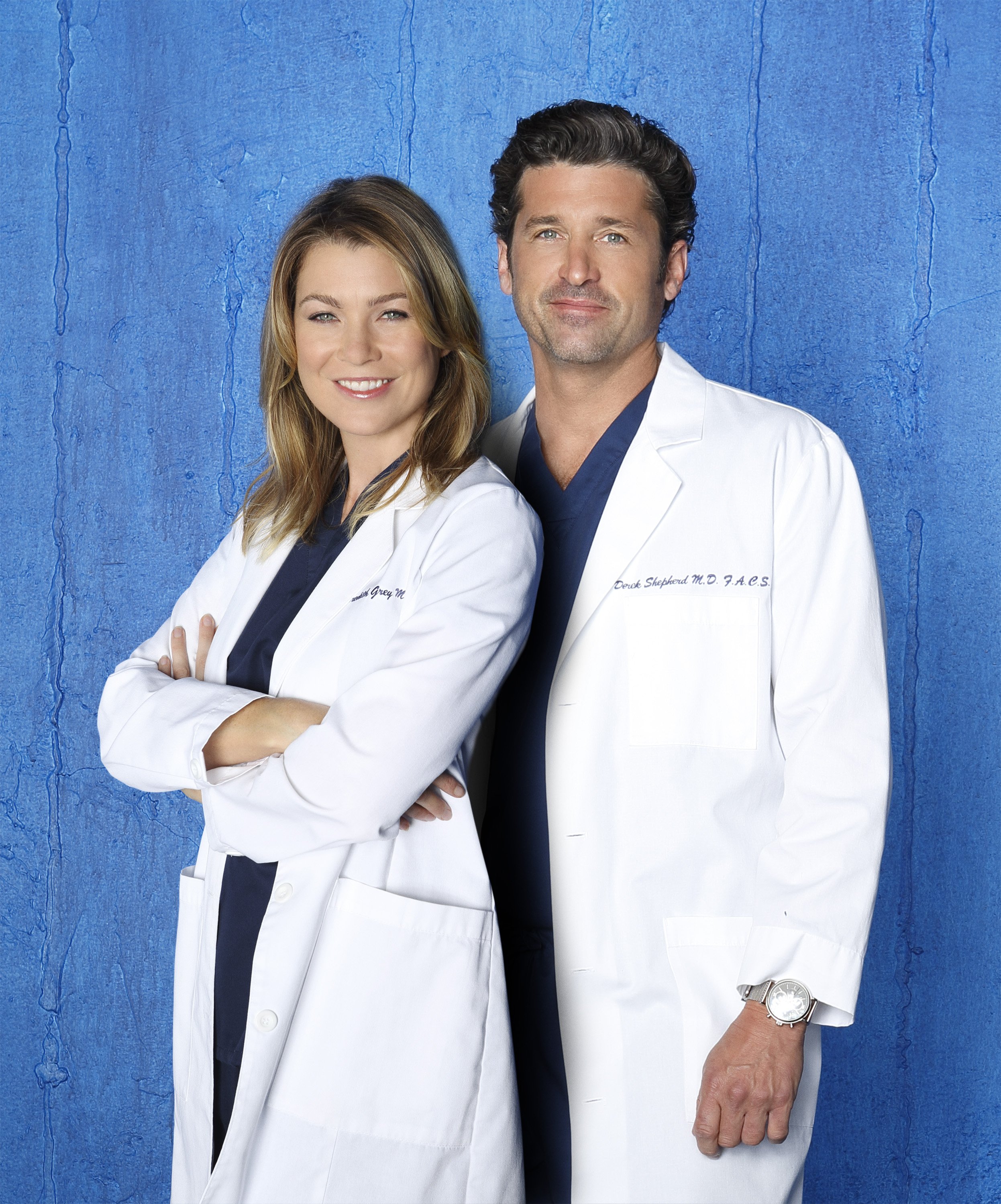 Ellen Pompeo y Meredith Grey, y Patrick Dempsey como Dr. Derek "McDreamy" Shepherd en la décima temporada de "Grey's Anatomy" el 6 de mayo de 2014 | Foto: Getty Images